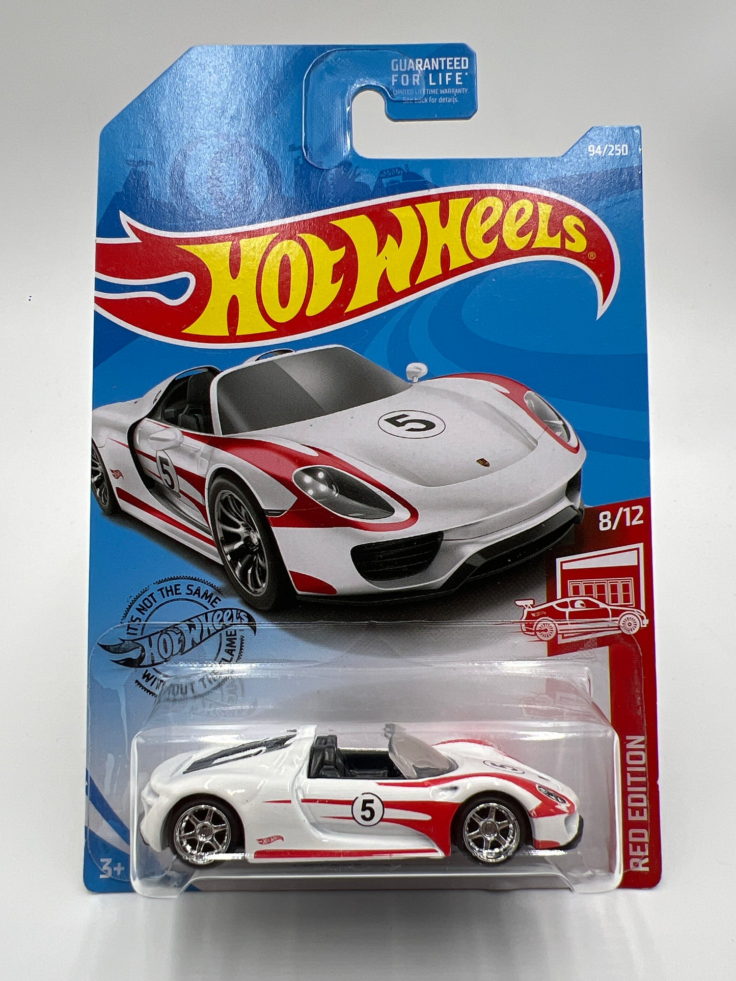 Hot Wheels Red Edition Porsche 918 Spyder White Wheel Swap Custom On Card W/Protector