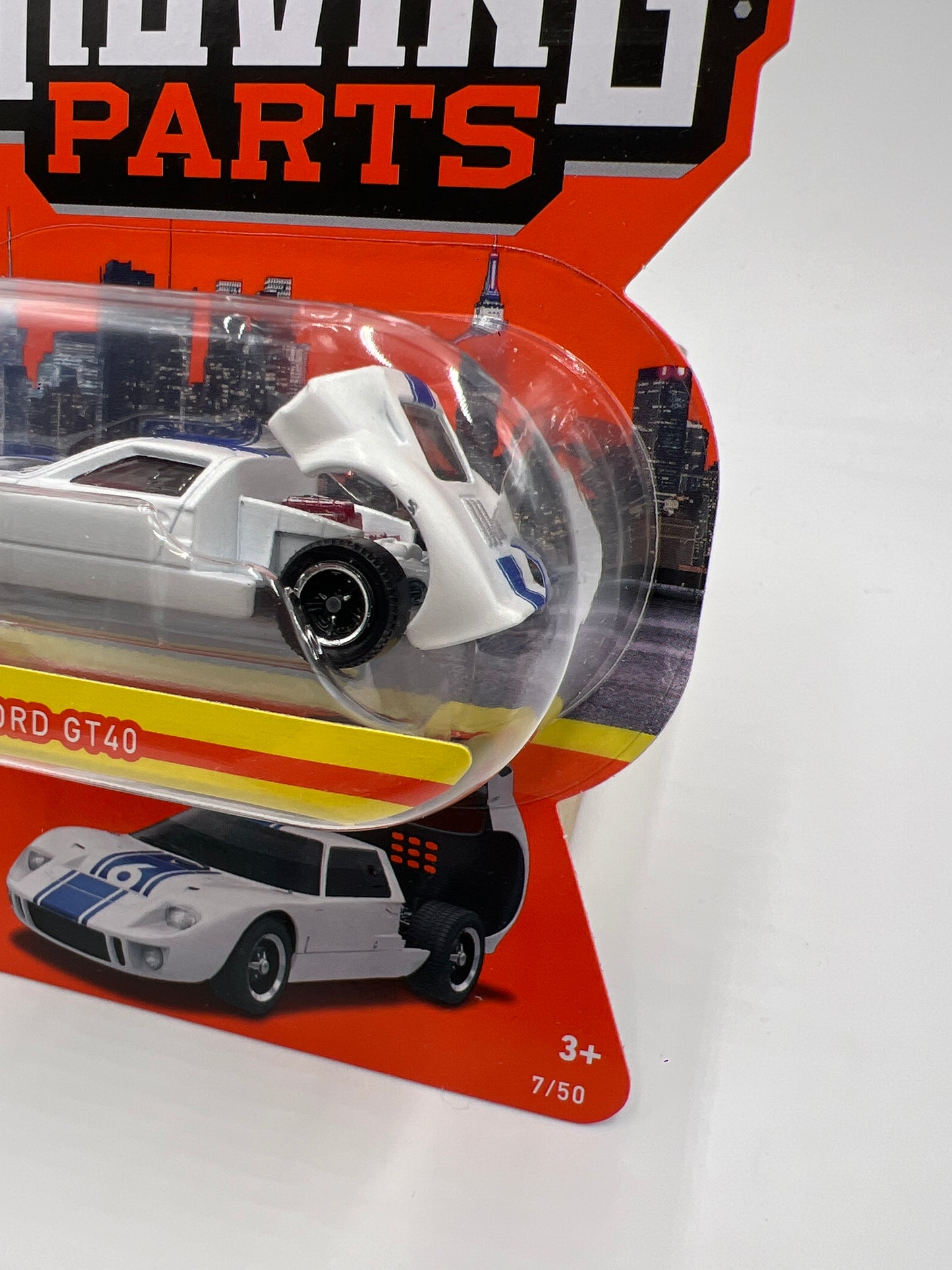 Matchbox Moving Parts #7 Ford GT40 White 163D
