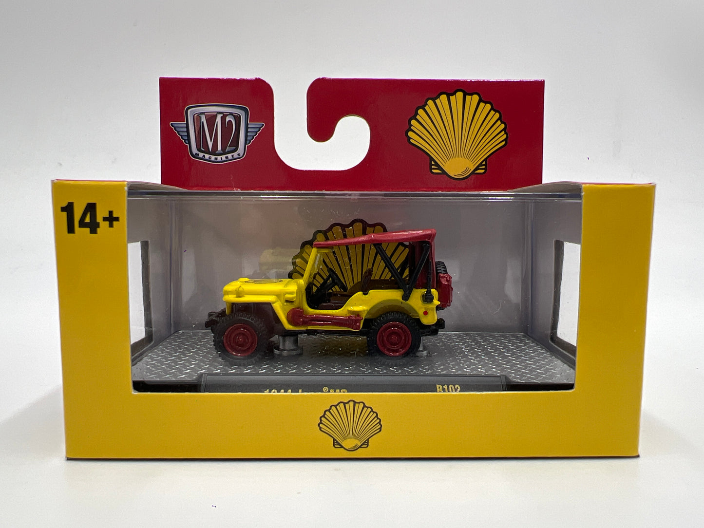 2025 M2 Machines Shell 1944 Jeep MB Yellow/Red R102