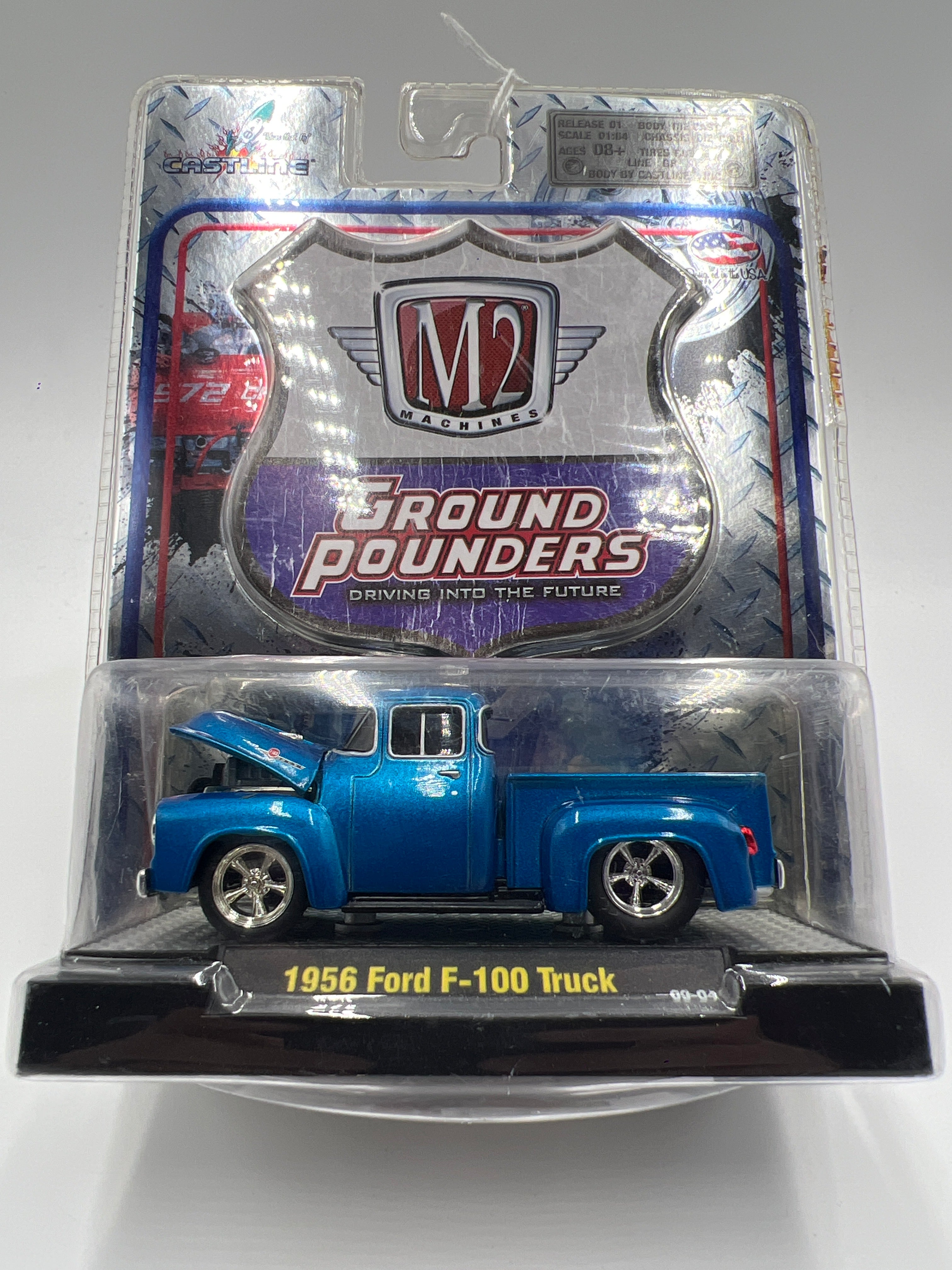 M2 Machines Ground Pounders 1956 Ford F-100 Truck Blue 09-04 193G