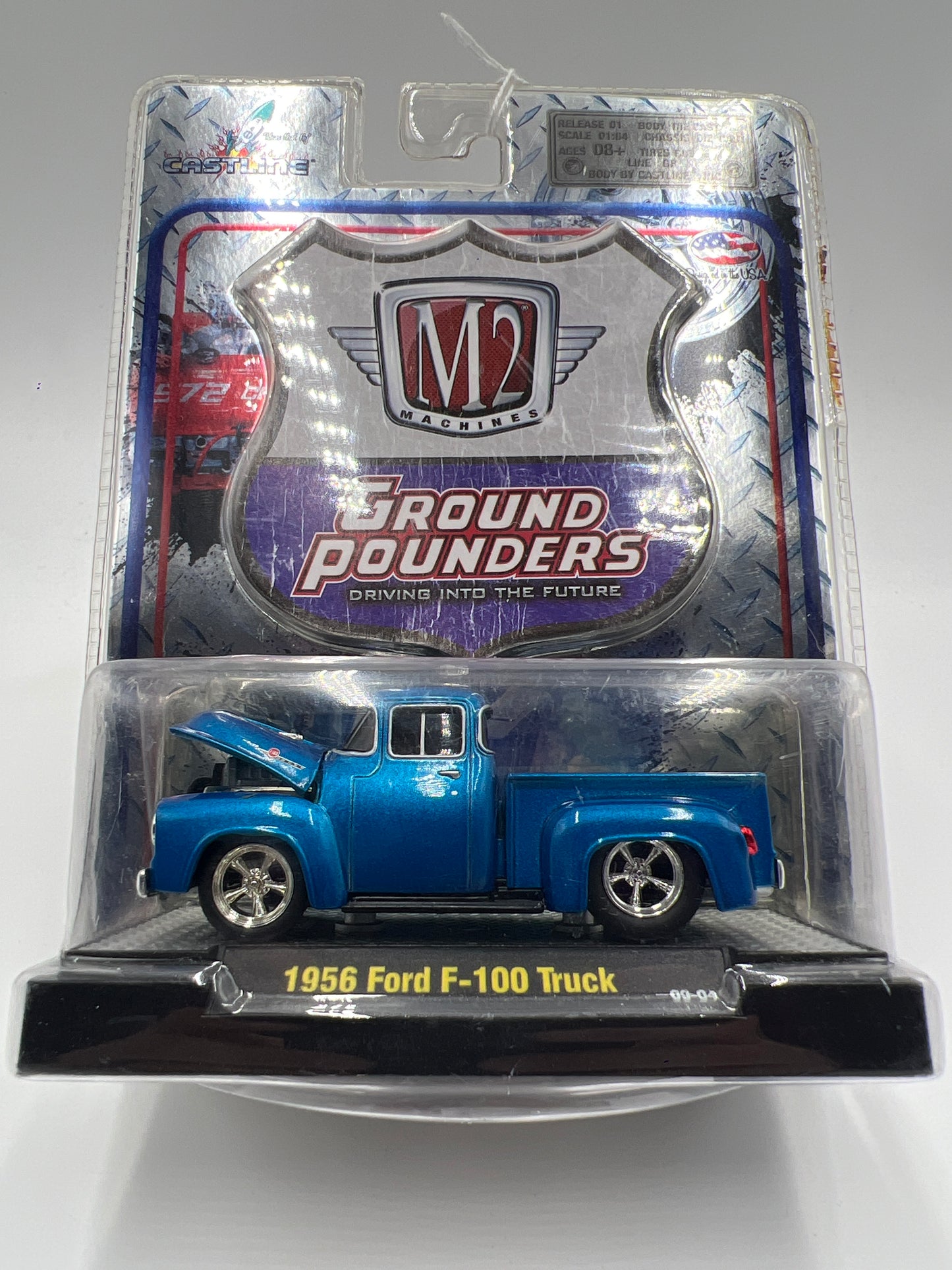 M2 Machines Ground Pounders 1956 Ford F-100 Truck Blue 09-04 197D