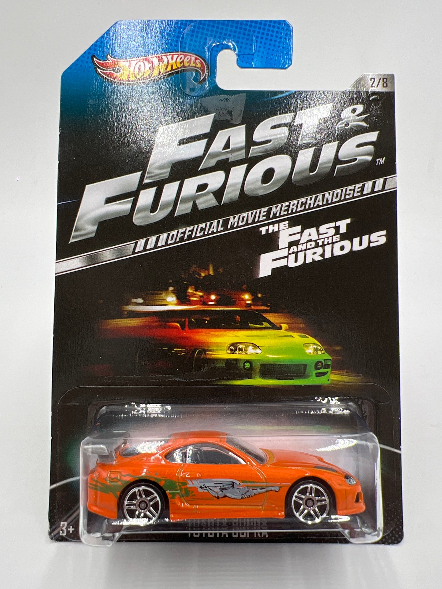 Hot Wheels Fast and Furious #2 Silver Wing Toyota Supra Orange W/Protector
