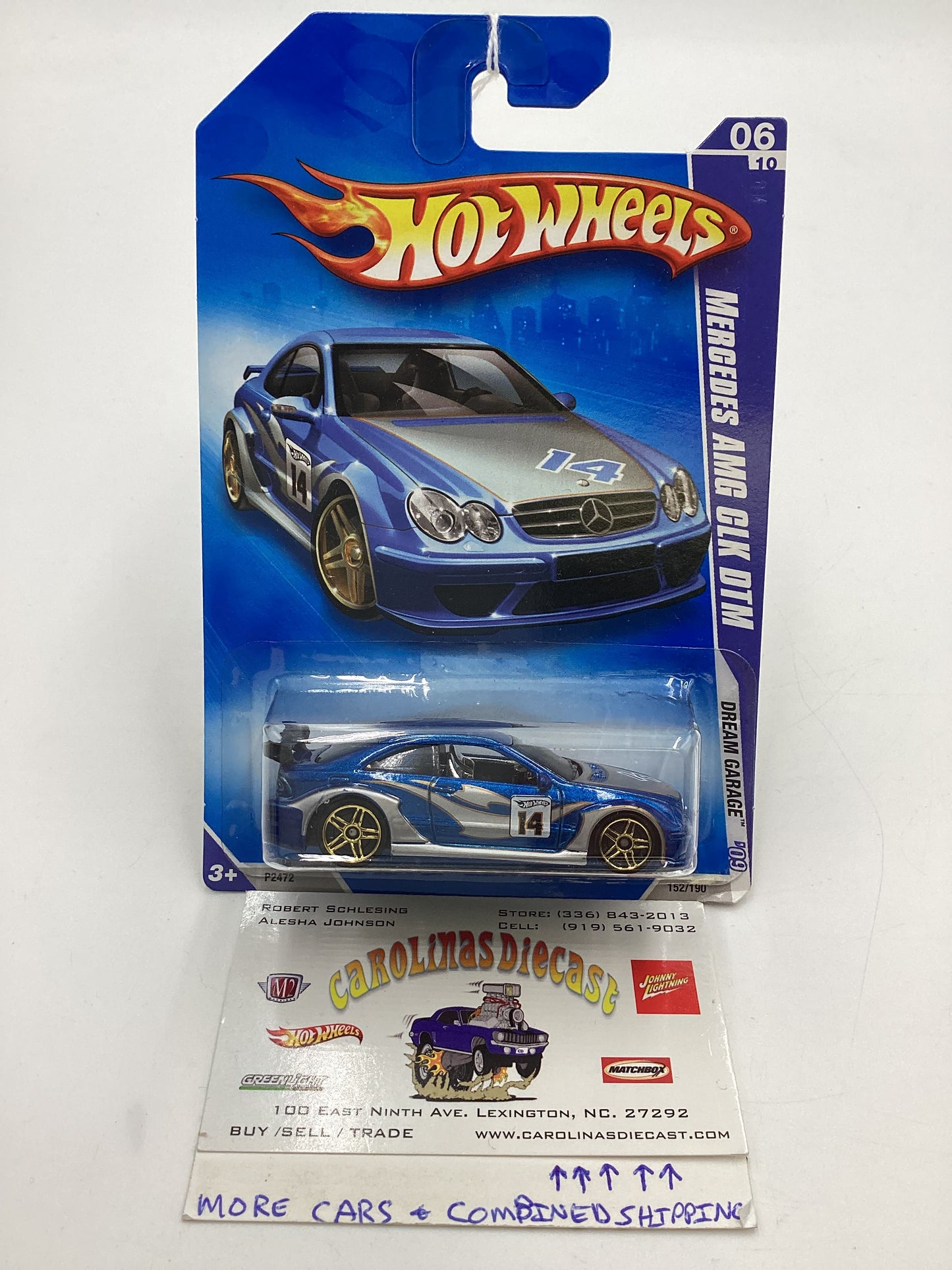 2009 Hot Wheels Dream Garage #152 Mercedes AMG CLK DTM Blue 90G