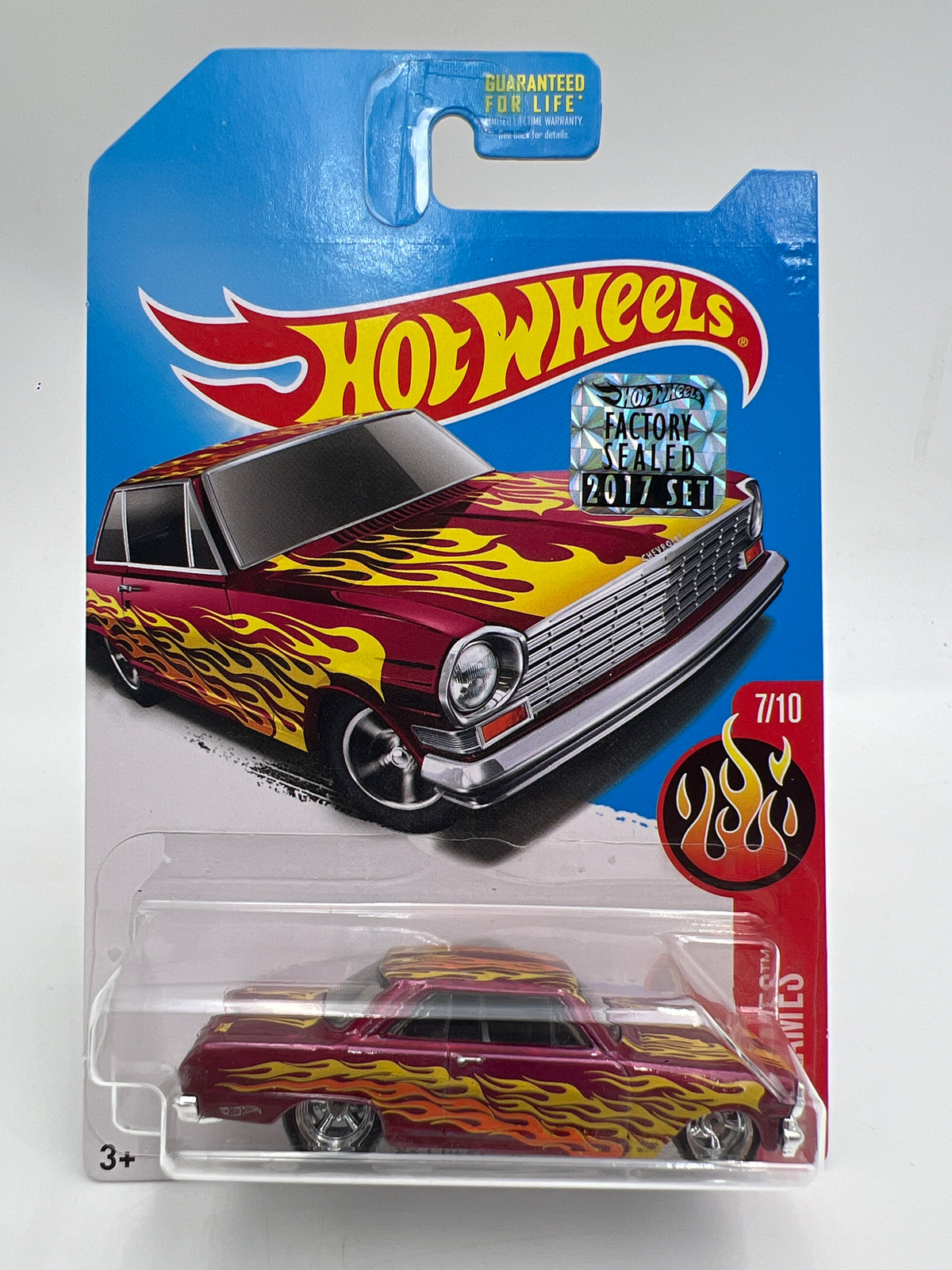 2017 Hot Wheels Factory Sealed Super Treasure Hunt 63 Chevy II Pink W/Protector