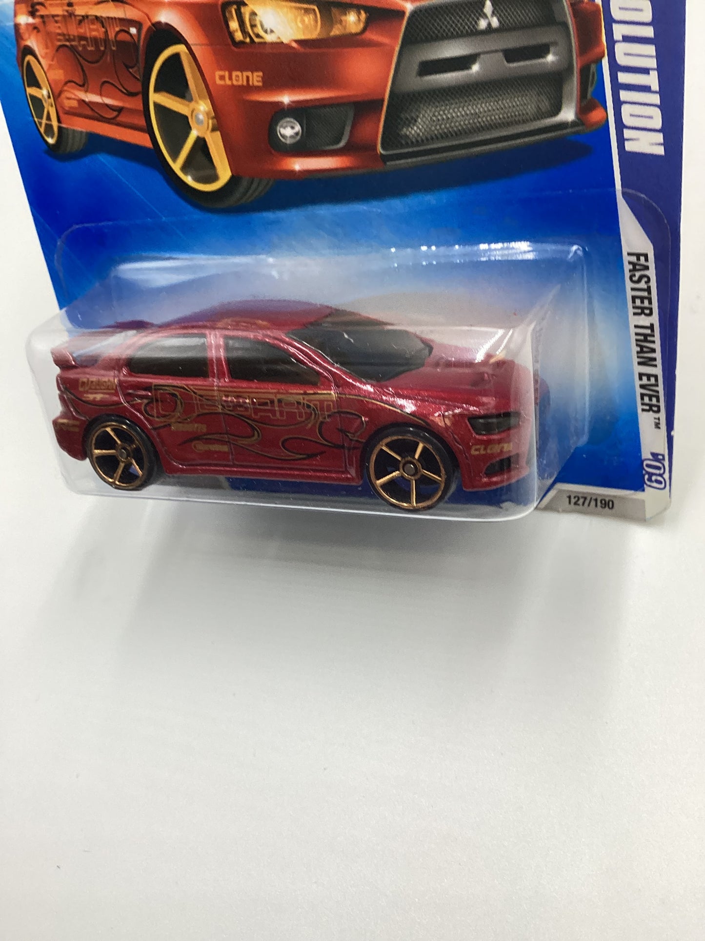 2009 Hot wheels #127 2008 Lancer Evolution FTE Red Rear Tampo Drop SR