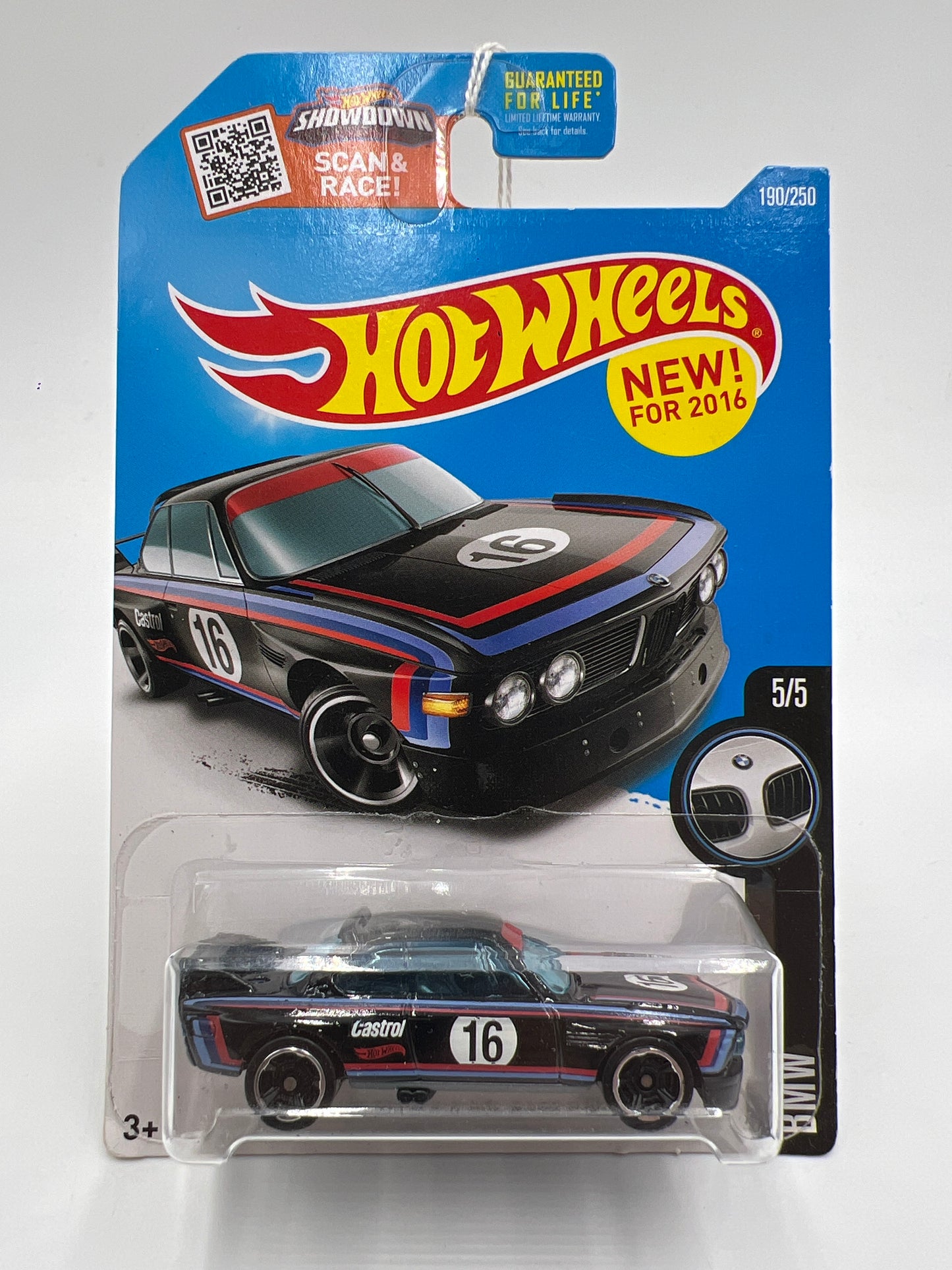 2016 Hot Wheels BMW #190 73 BMW 3.0 CSL Race Car Black 104C