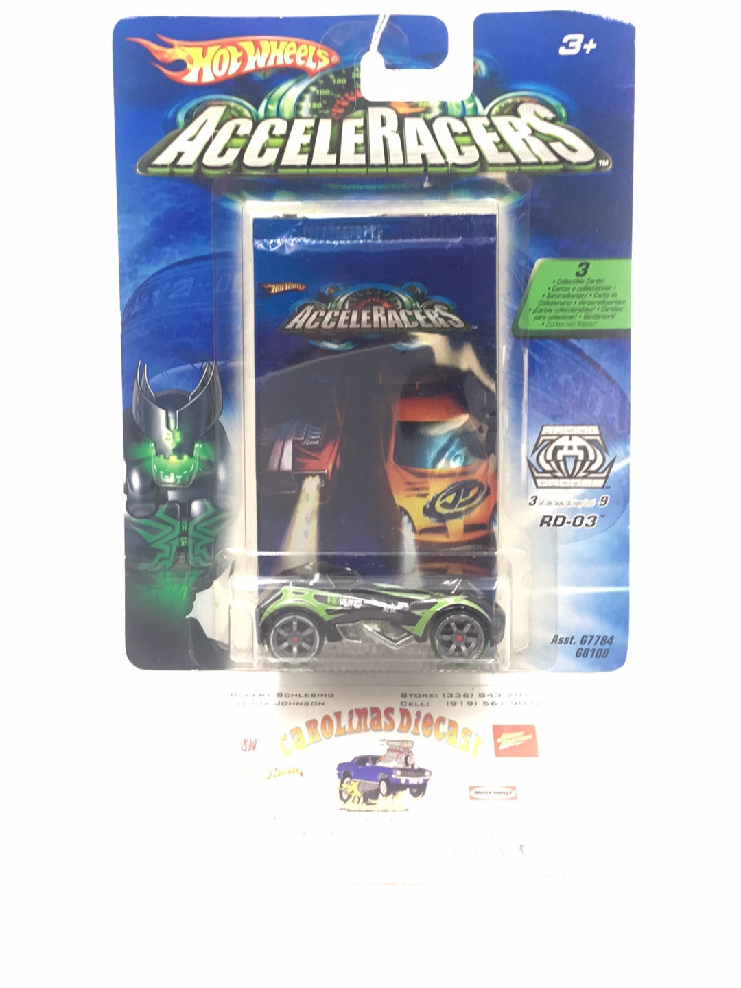 Hot wheels Acceleracers Racing Drones RD-03 3 of 9 Black International card  (Bad card)