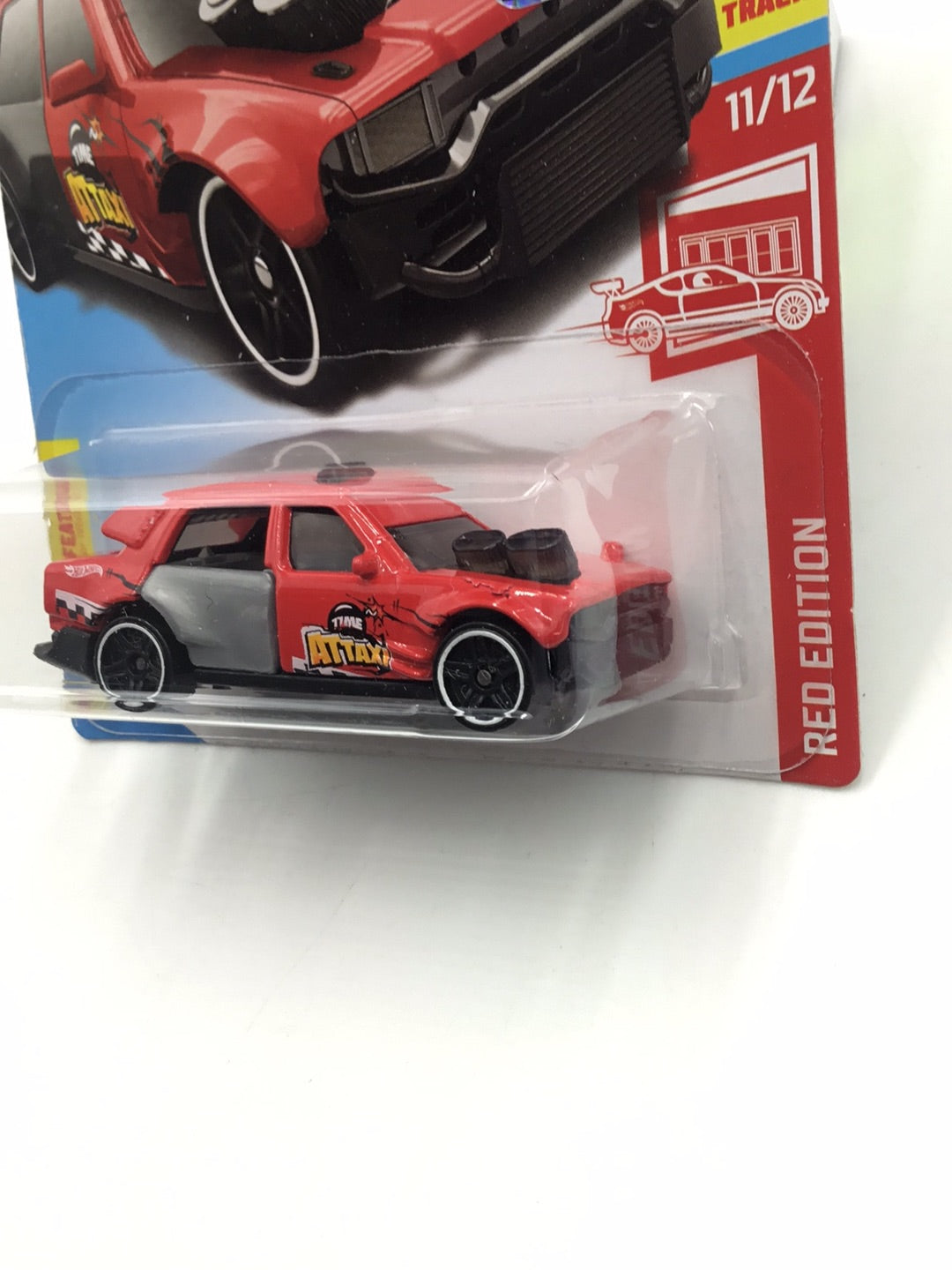2018 hot wheels red edition #11 Time Attaxi target red factory sealed sticker