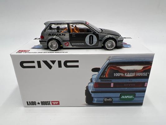 Mini GT Kaido House #179 CHASE Honda Civic EF Kaido Roulette V1 Light Blue