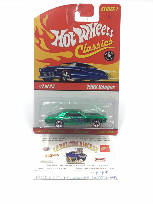Hot wheels classics series 1 #7 1968 Cougar green KK3