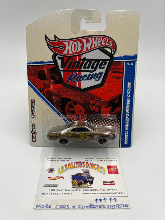 Hot Wheels Premium Vintage Racing #13 Darrell Waltrips Mercury Cyclone Brown W/Protector