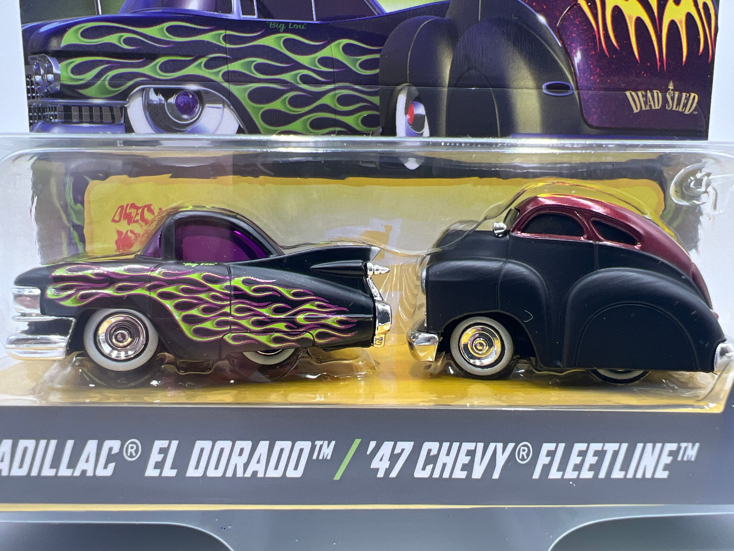 MGA Car Tuned Double Pack Series 7 Dead Sleds 59 Cadillac El Dorado & 47 Chevy Fleetline