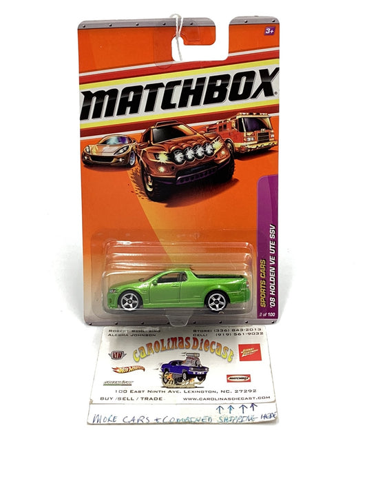 Matchbox #2 08 Holden VE UTE SSV Green 212A