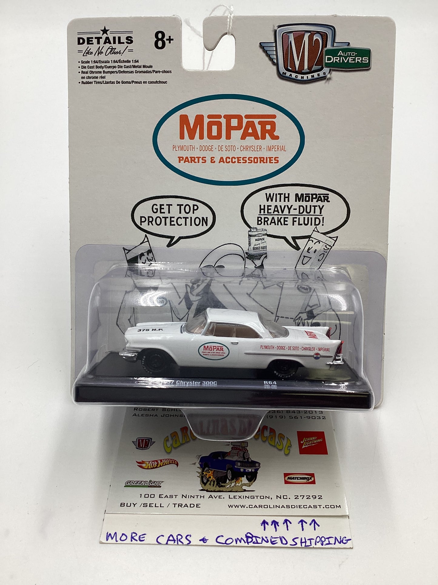 M2 Machines Auto Driver Mopar 1957 Chrysler 300C White R64