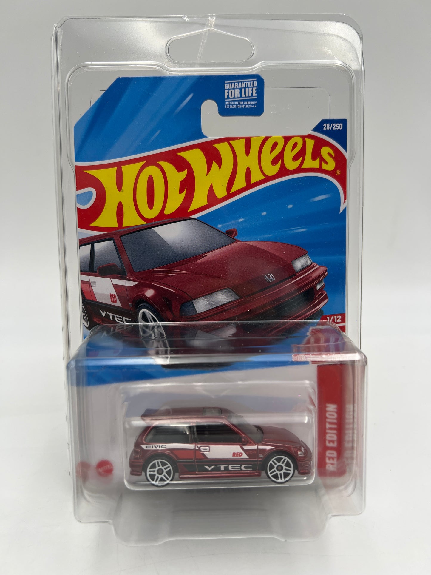 2025 Hot Wheels Target Red Edition #28 90 Honda Civic EF Red W/Protector