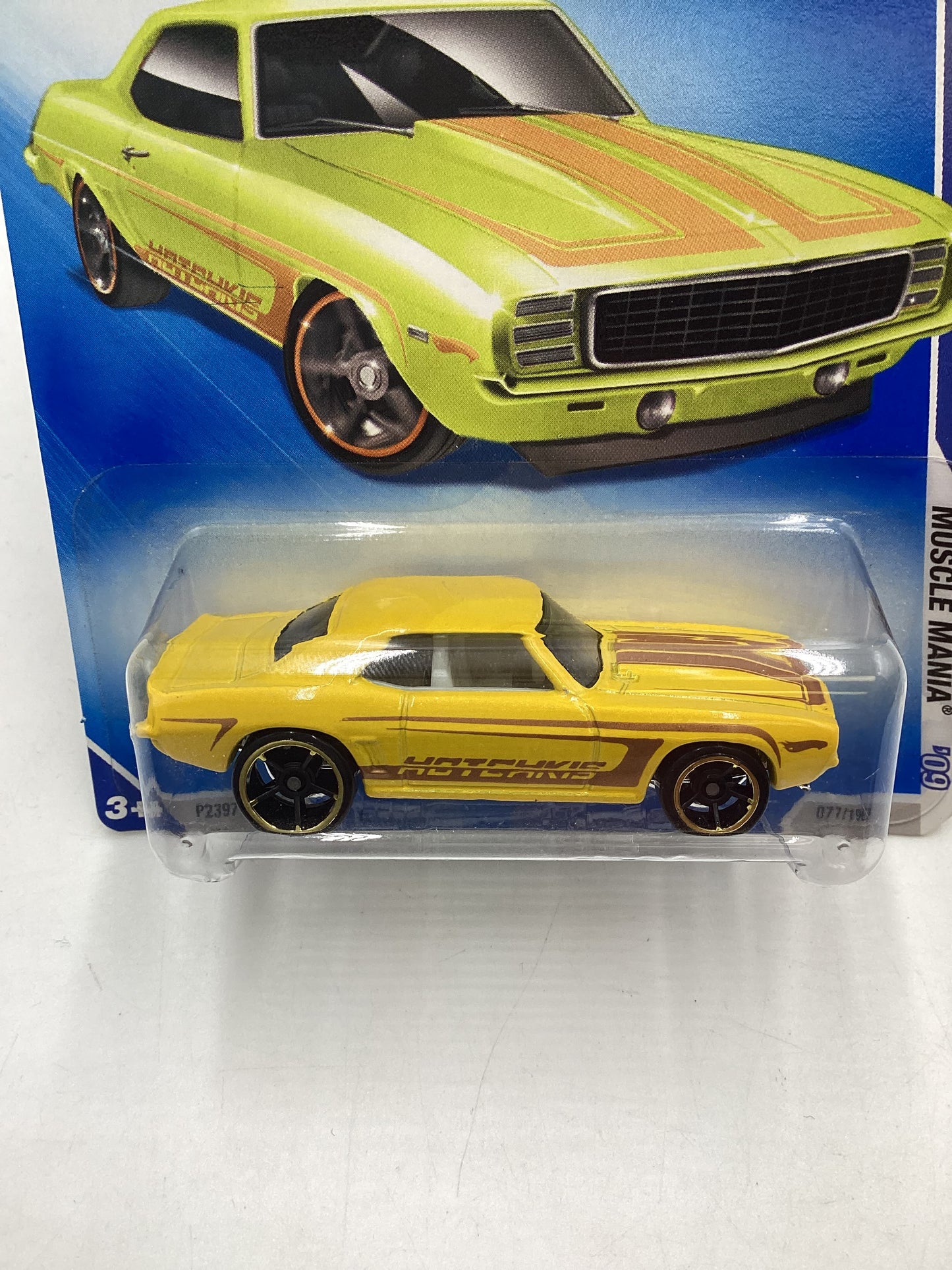 2009 Hot wheels #77 Yellow 69 Camaro Walmart Exclusive 238B