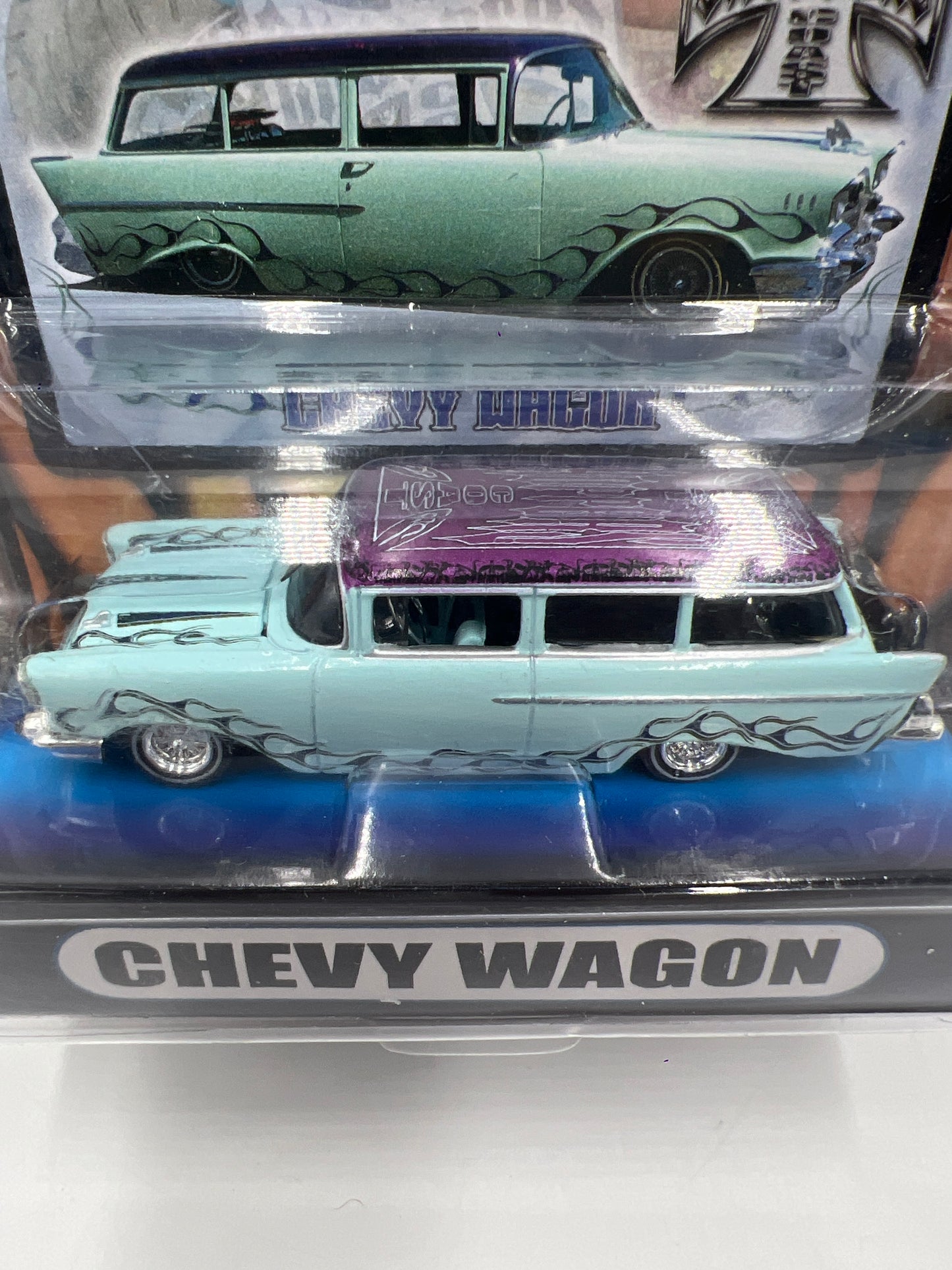 Muscle Machines West Coast Choppers Jesse James Chevy Wagon Light Blue 215A