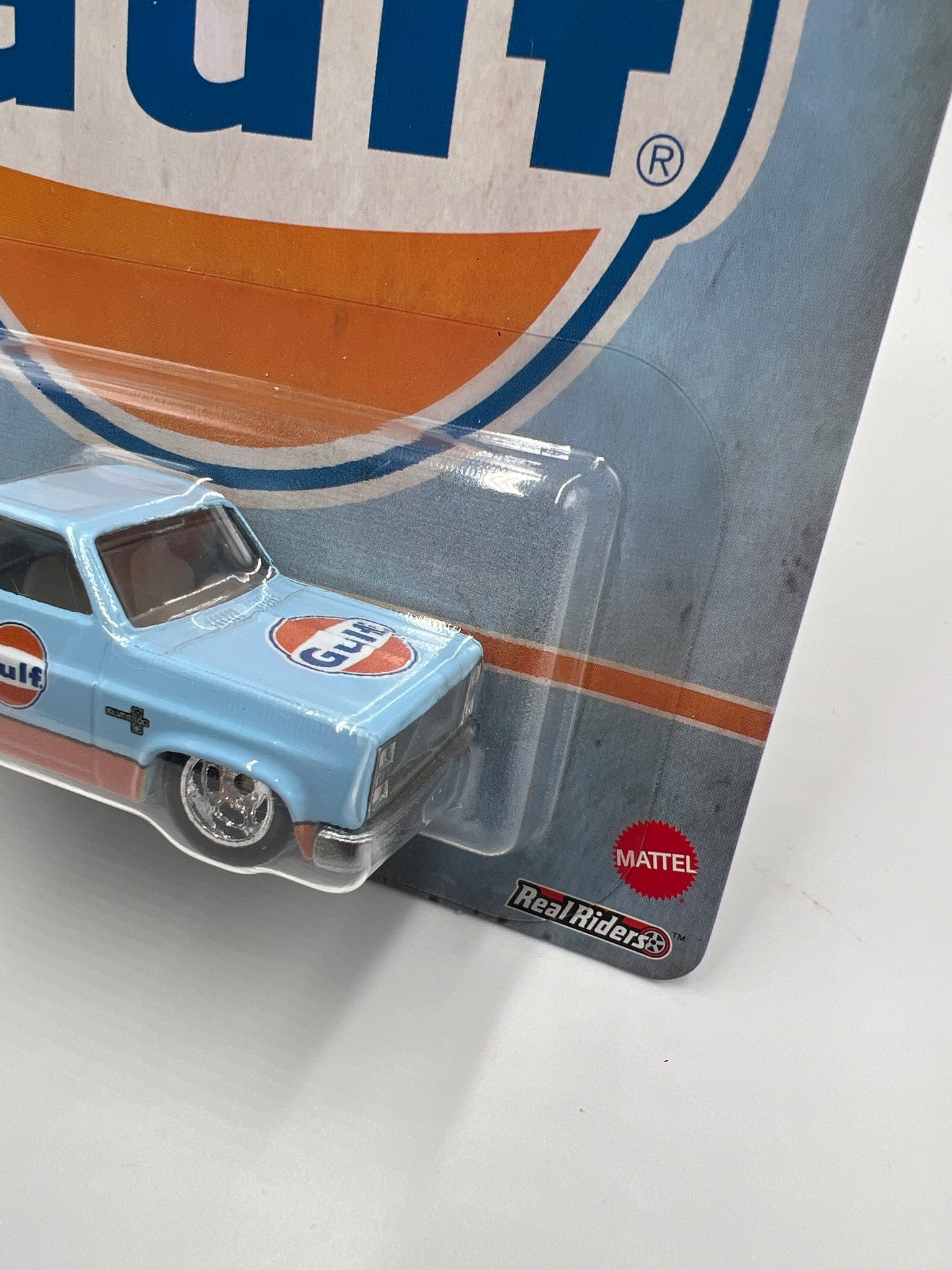 Hot Wheels Car Culture Vintage Oil #2 83 Chevy Silverado Gulf Blue W/Protector