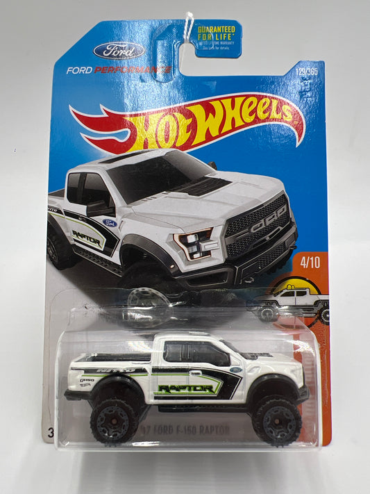 2017 Hot Wheels Hot Trucks #129 17 Ford F-150 Raptor White 31A