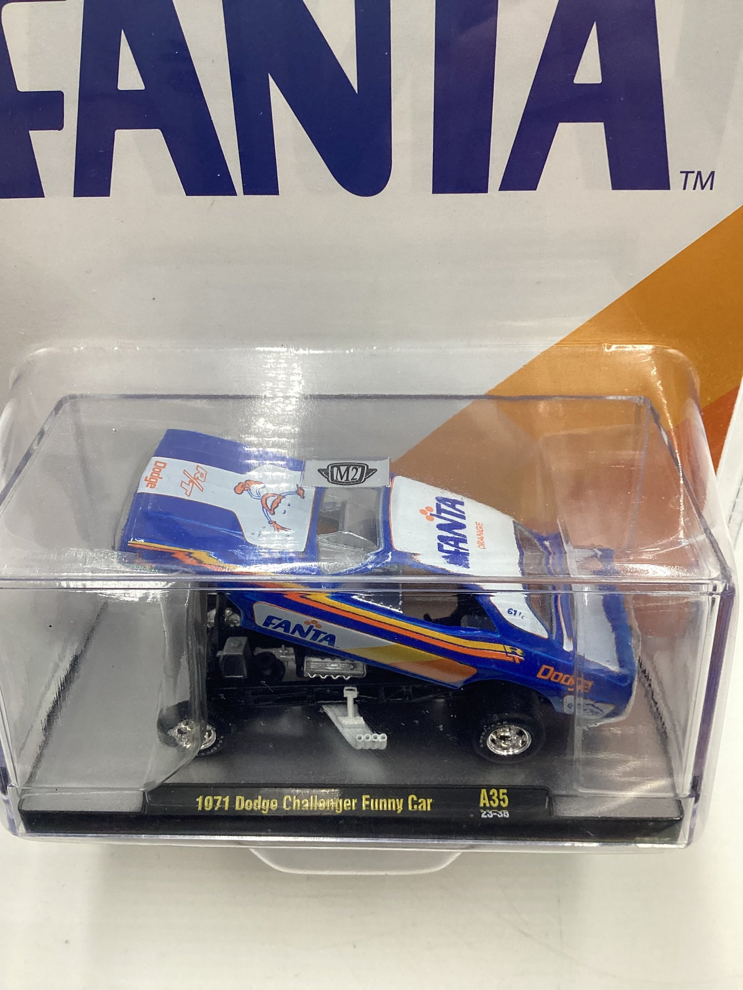 M2 MACHINES Fanta 1971 Dodge Challenger Funny Car Blue A35