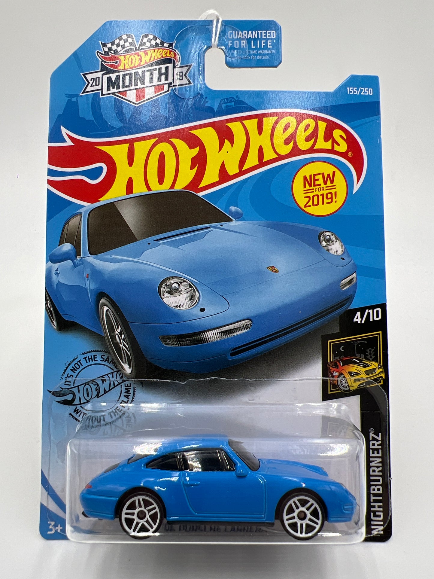 2019 Hot Wheels Month Card Nightburnerz #155 96 Porsche Carrera Blue 100C