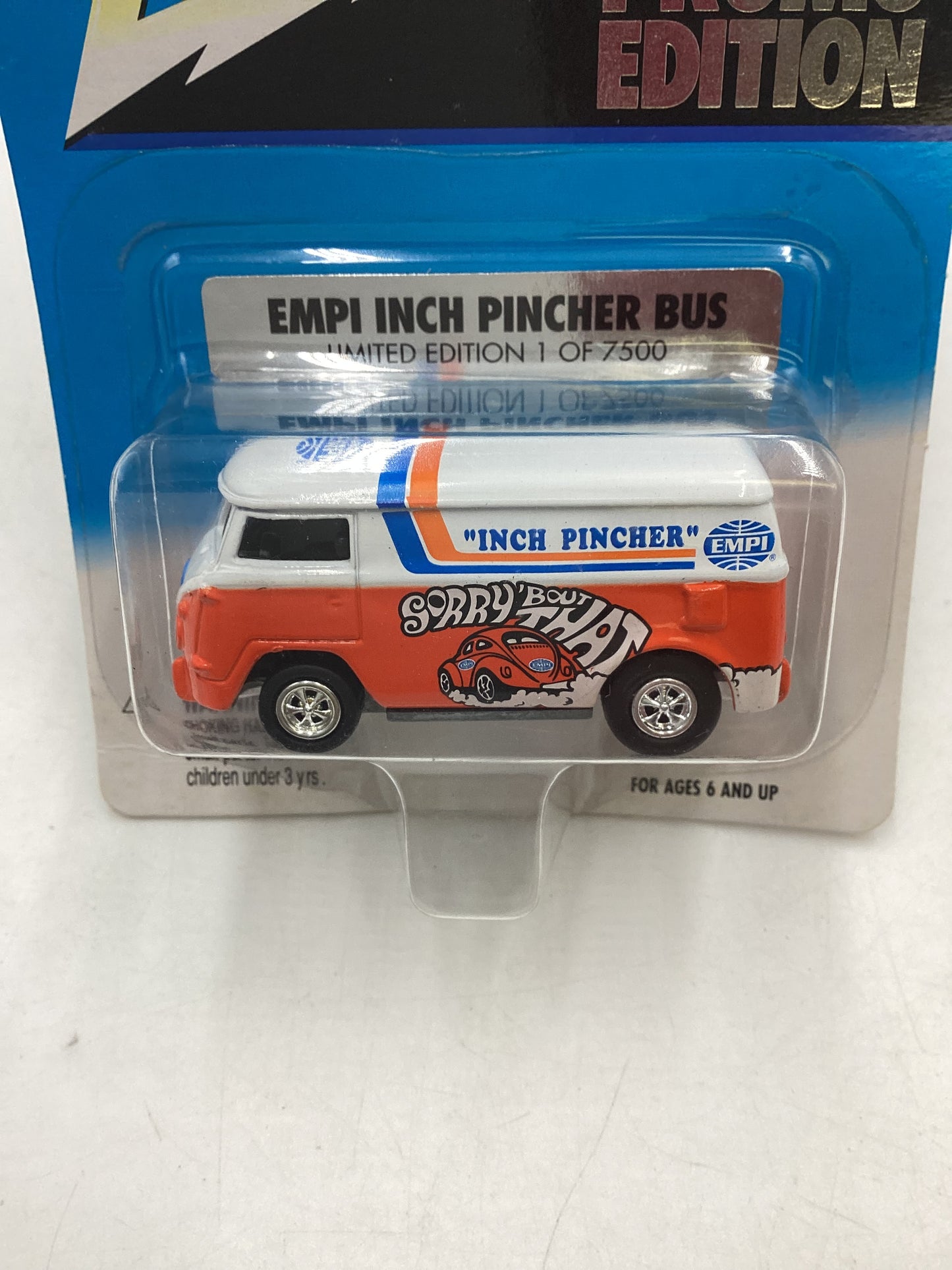 Johnny Lightning Liberty Promo Edition Empi Inch Pincher Bus with protector 1/7500 *Card is Warped*