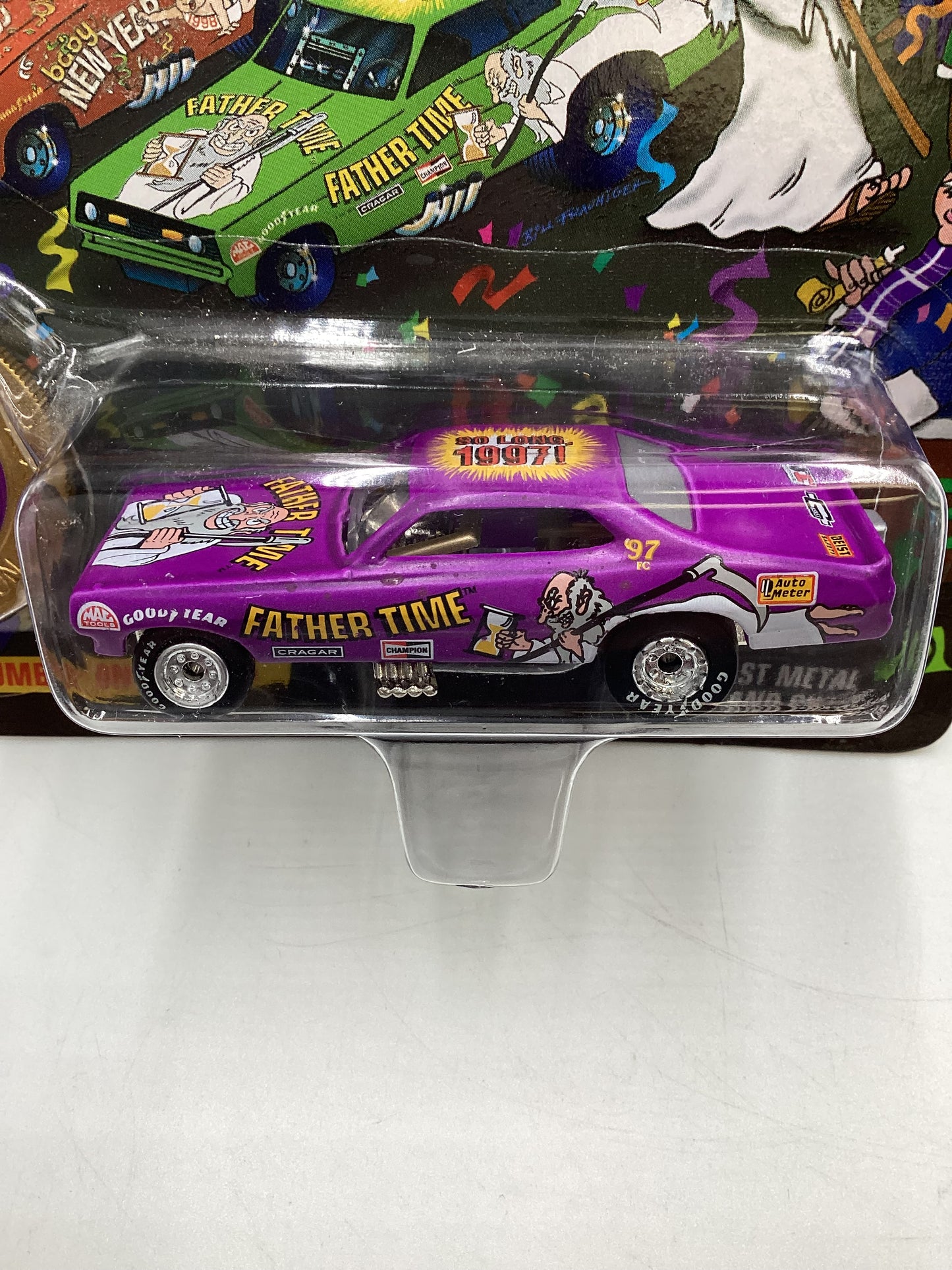 Johnny Lightning Dragsters New Year 98 #9918/15000 Father Time Purple 186C