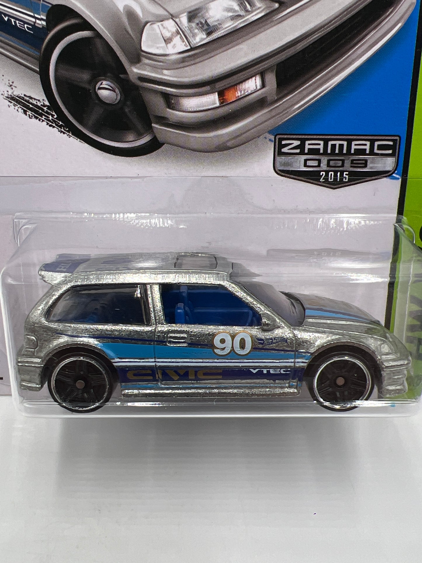2015 Hot Wheels Walmart Exclusive Zamac 9 #197 90 Honda Civic EF W/Protector