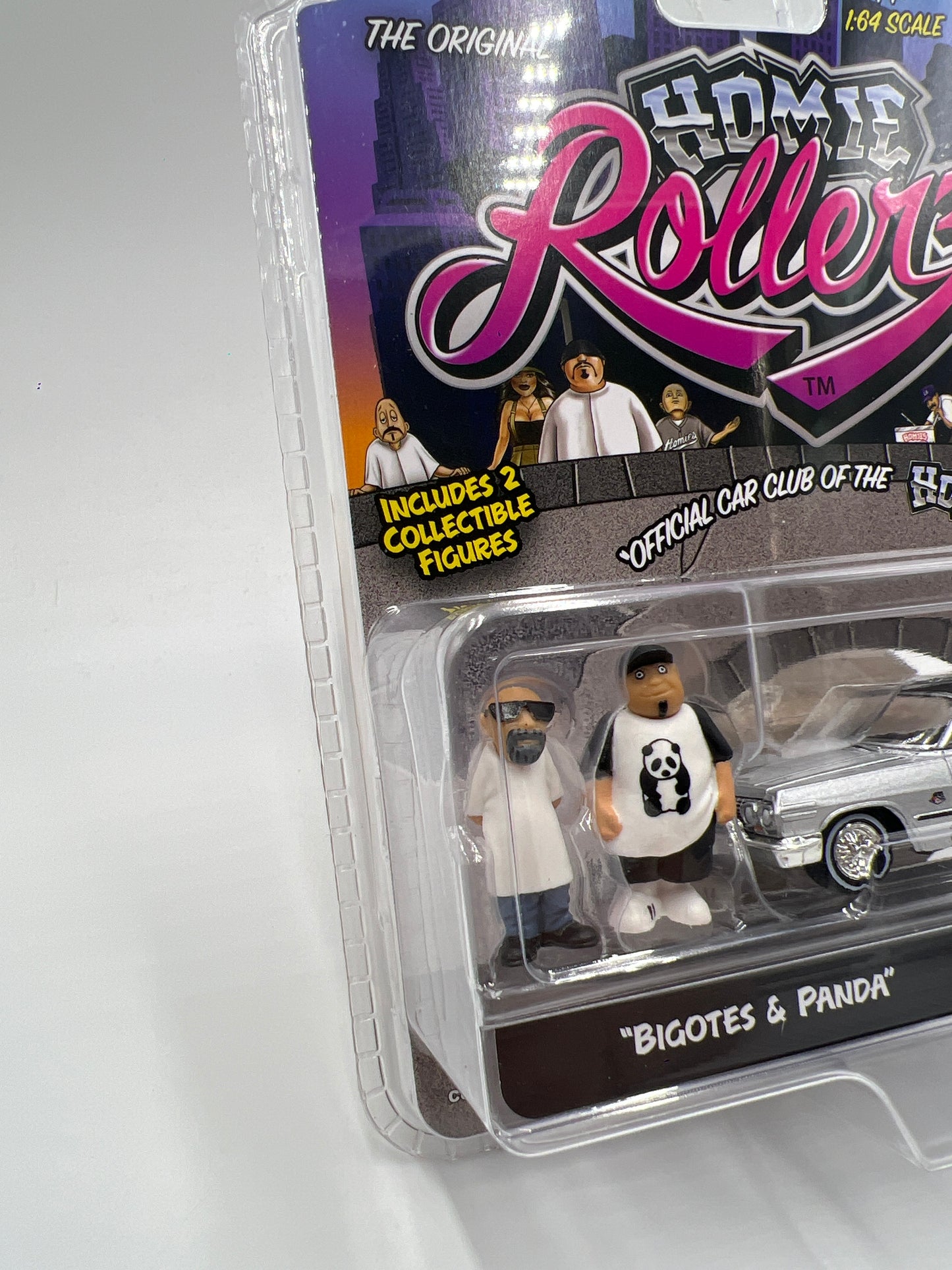 Greenlight x DGA Homie Rollerz 63 Chevy Impala Silver & Bigotes/Panda 222D