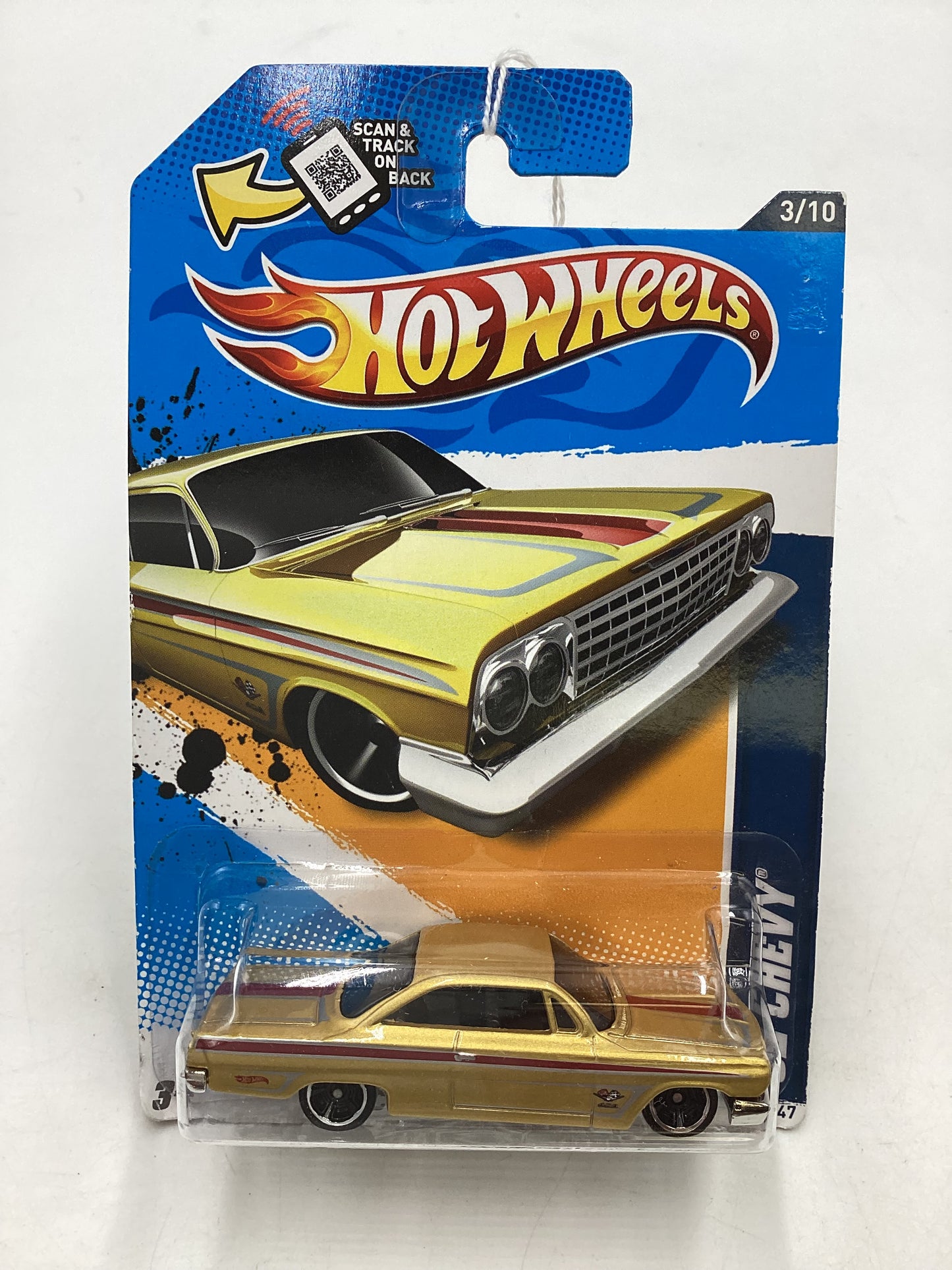 2012 Hot Wheels #103 62 Chevy Gold 8D