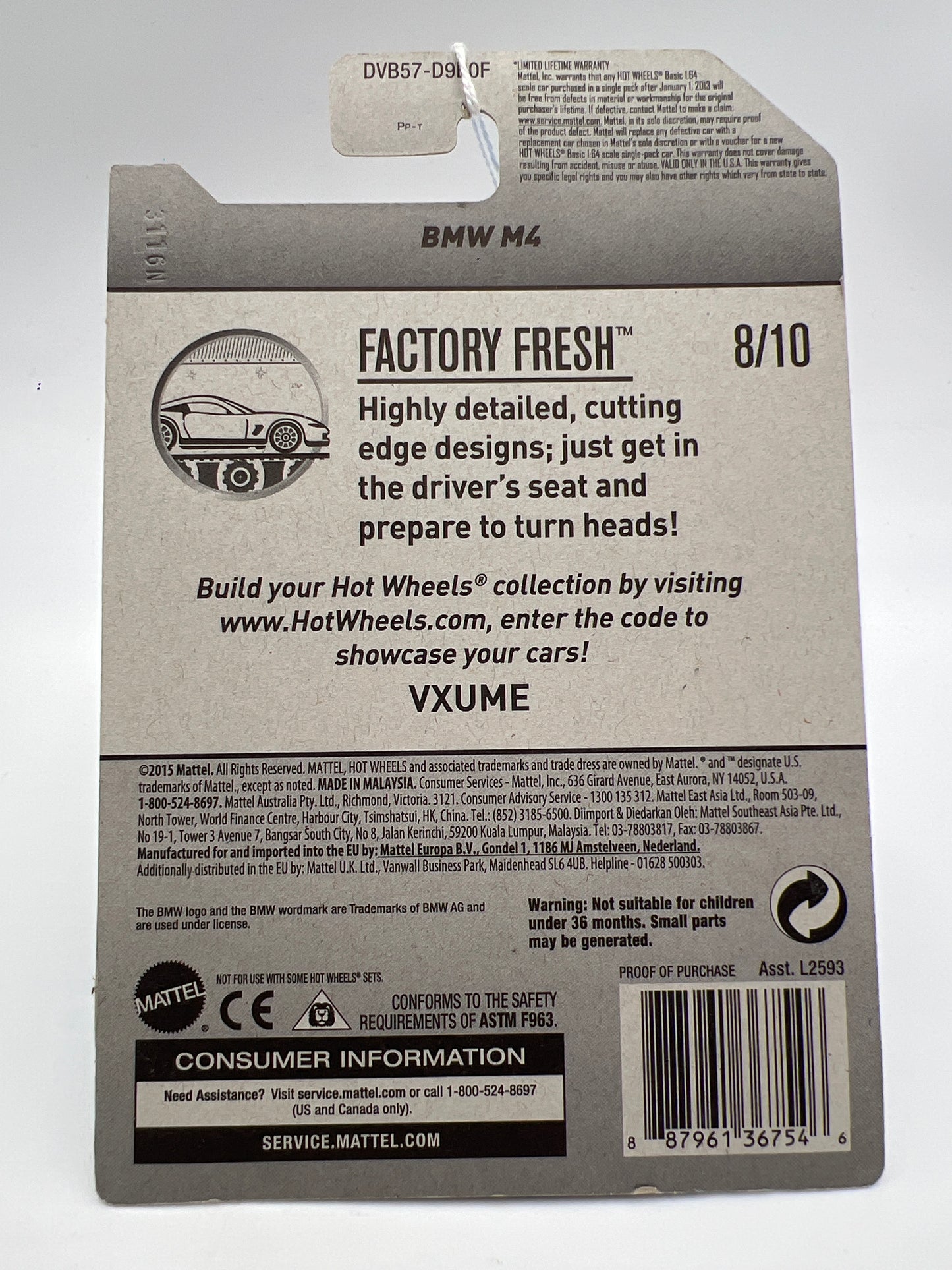 2017 Hot Wheels Factory Fresh #154 BMW M4 Light Blue