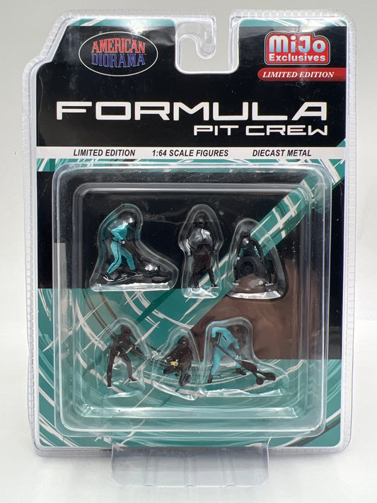 American Diorama MiJo Exclusives 1:64 Formula 1 Pit Crew  Team Black