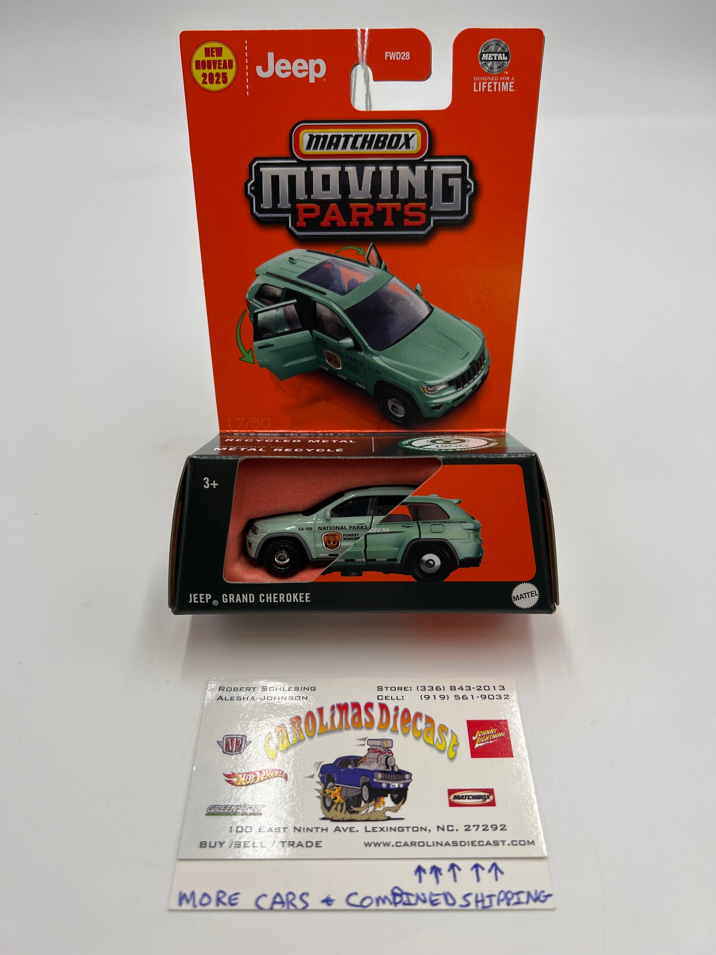 2025 Matchbox Moving Parts #17 National Parks Jeep Grand Cherokee Green 169G