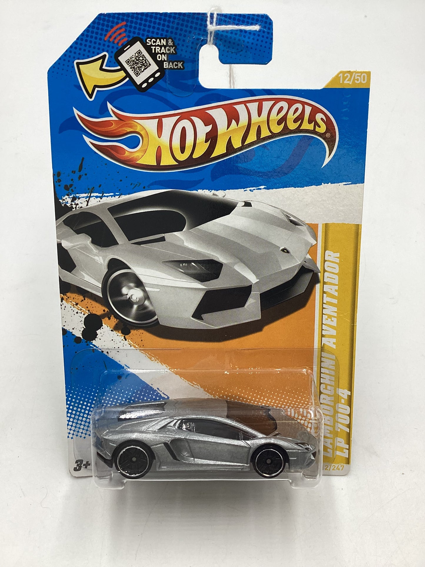 2012 Hot Wheels New Models #12 Lamborghini Aventador Silver 102E