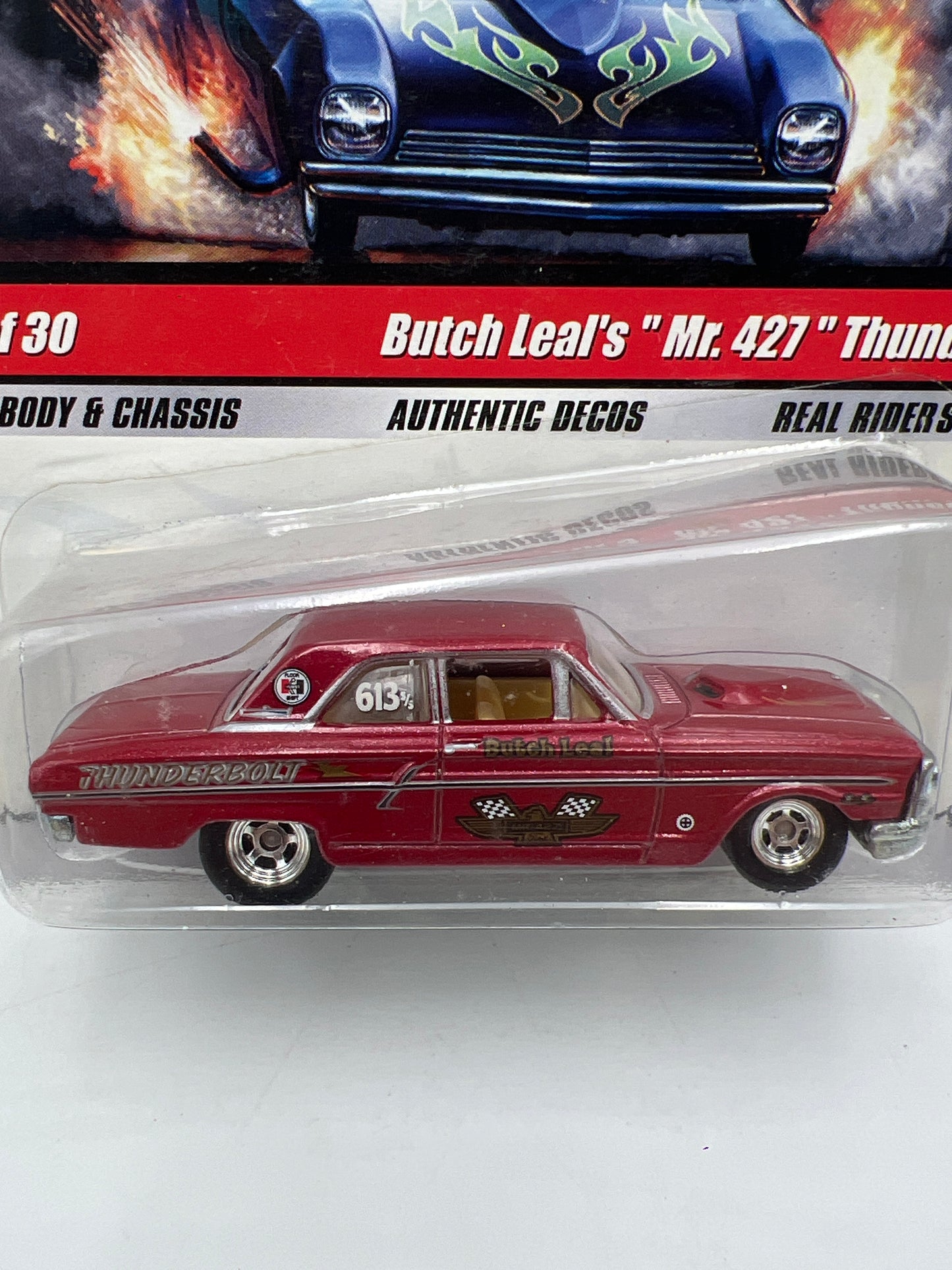 Hot Wheels Drag Strip Demons #8 Butch Leal Mr 427 Thunderbolt Red W/Protector