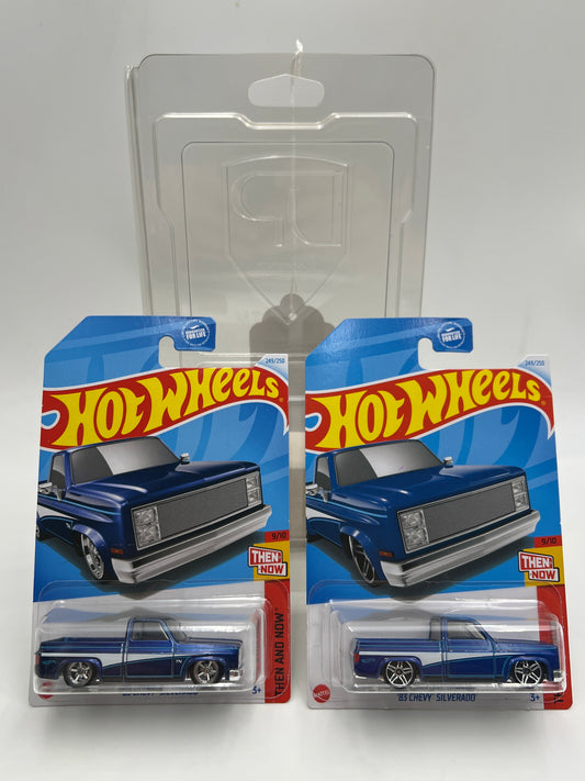 2024 Hot Wheels Super Treasure Hunt & Mainline #249 83 Chevy Silverado Blue W/Protector