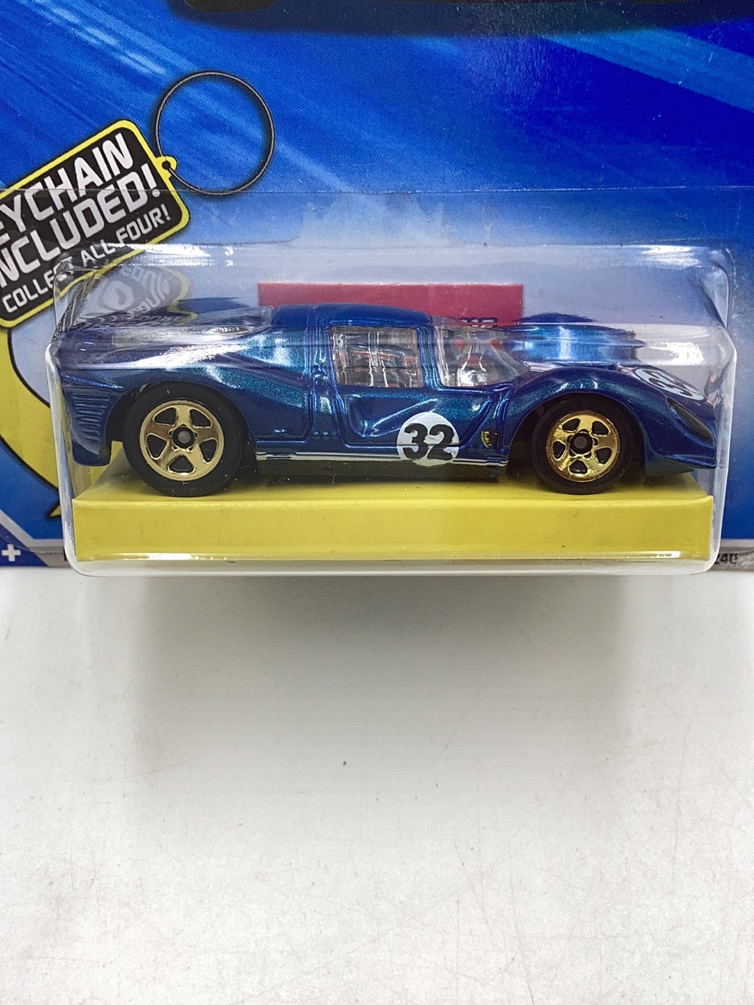 2010 Hot Wheels #76 Ferrari 330 P4 walmart exlusive with bone shaker key chain with protector