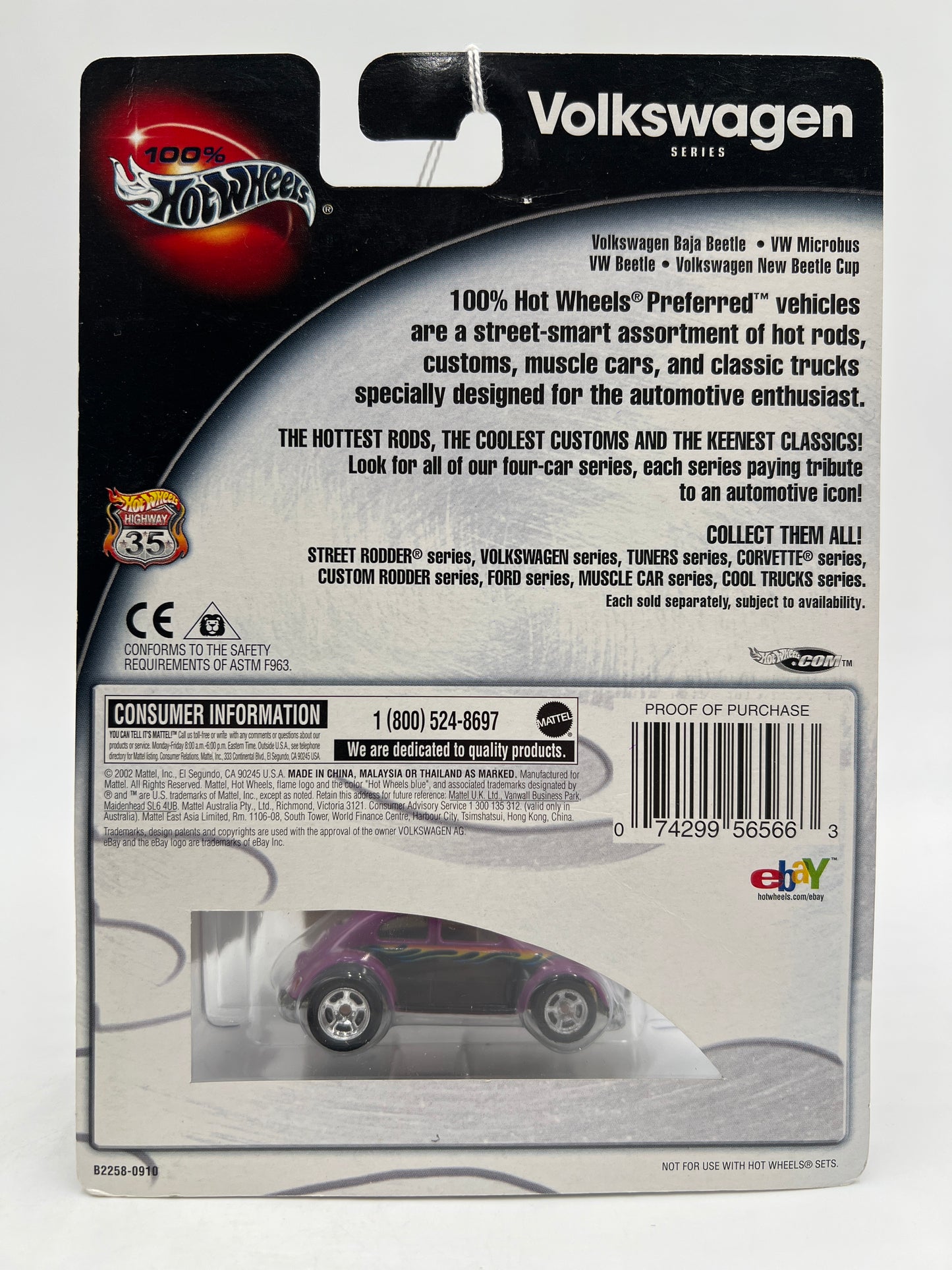 Hot Wheels Premium 100% Volkswagen Series #3 VW Beetle Purple 243H