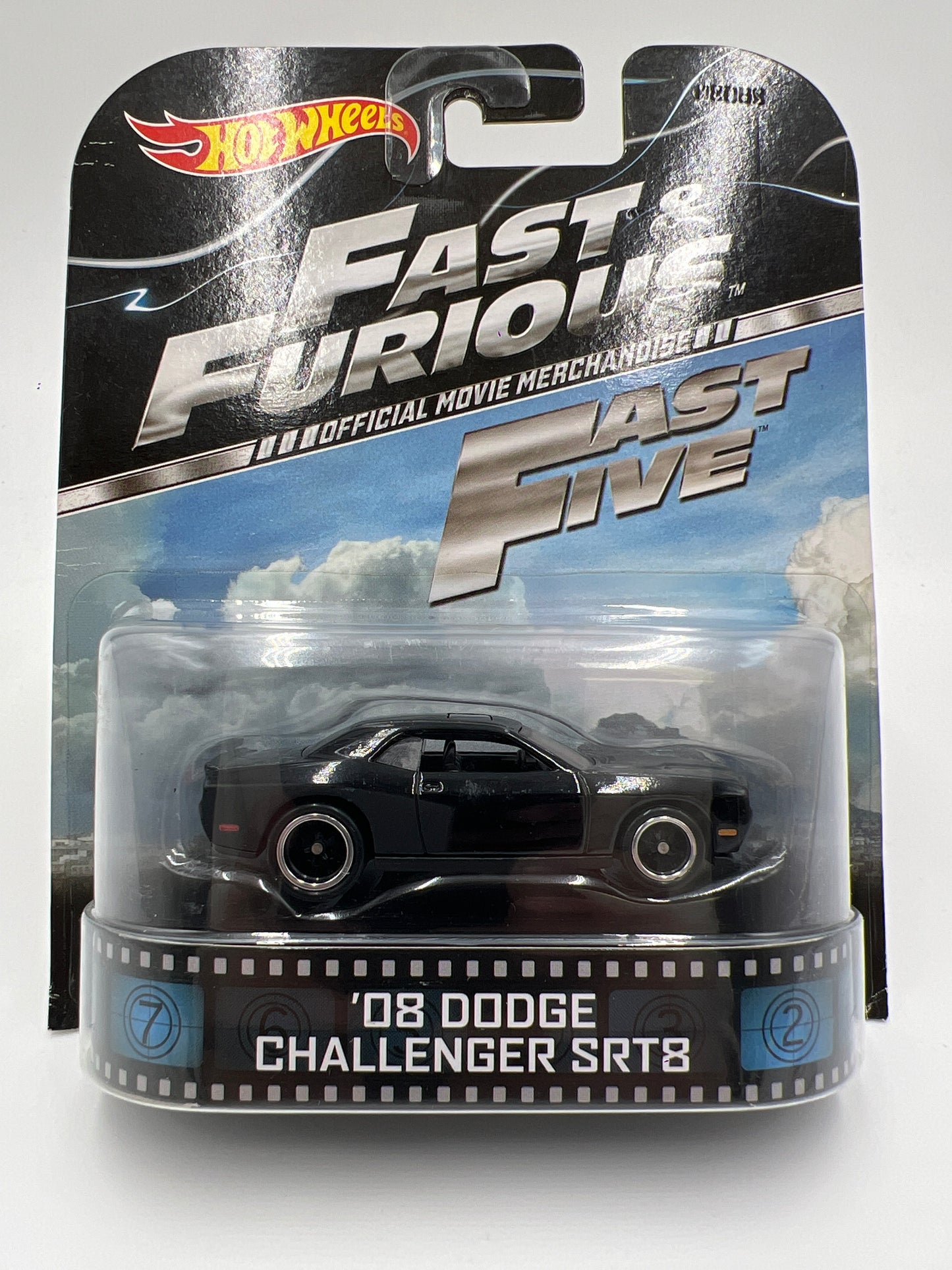 Hot Wheels Retro Entertainment Fast & Furious Fast Five 08 Dodge Challenger SRT8 Black W/Protector