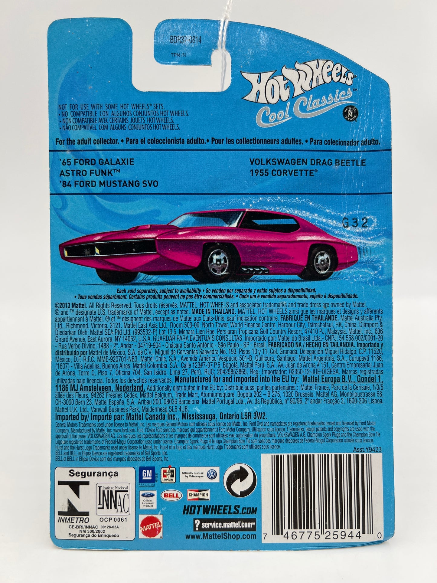 Hot Wheels Cool Classics #16 65 Ford Galaxie Spectrafrost Blue Bad Card SR