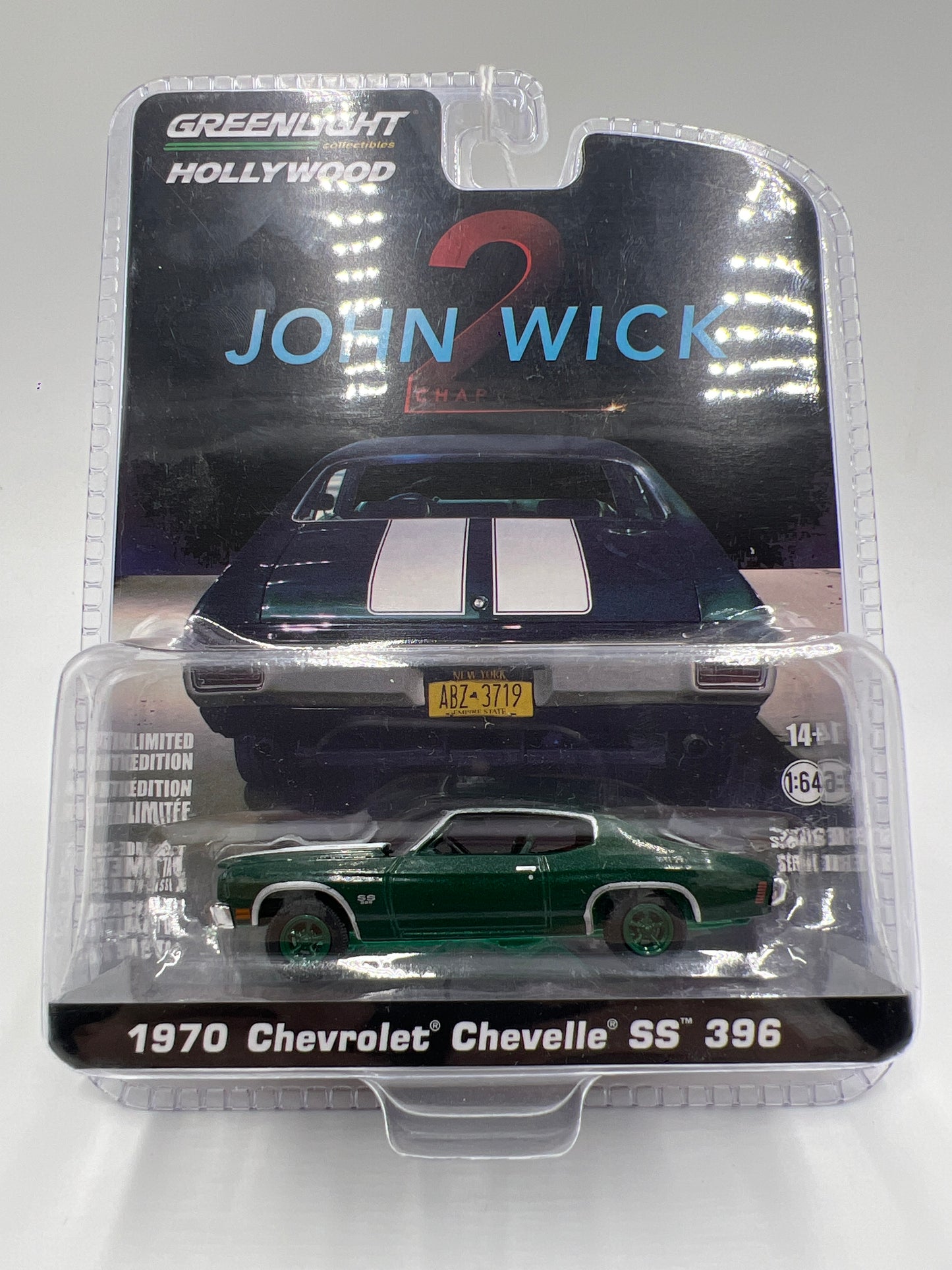 Greenlight Hollywood Series 18 John Wick 2 CHASE 1970 Chevrolet Chevelle SS 396 Green