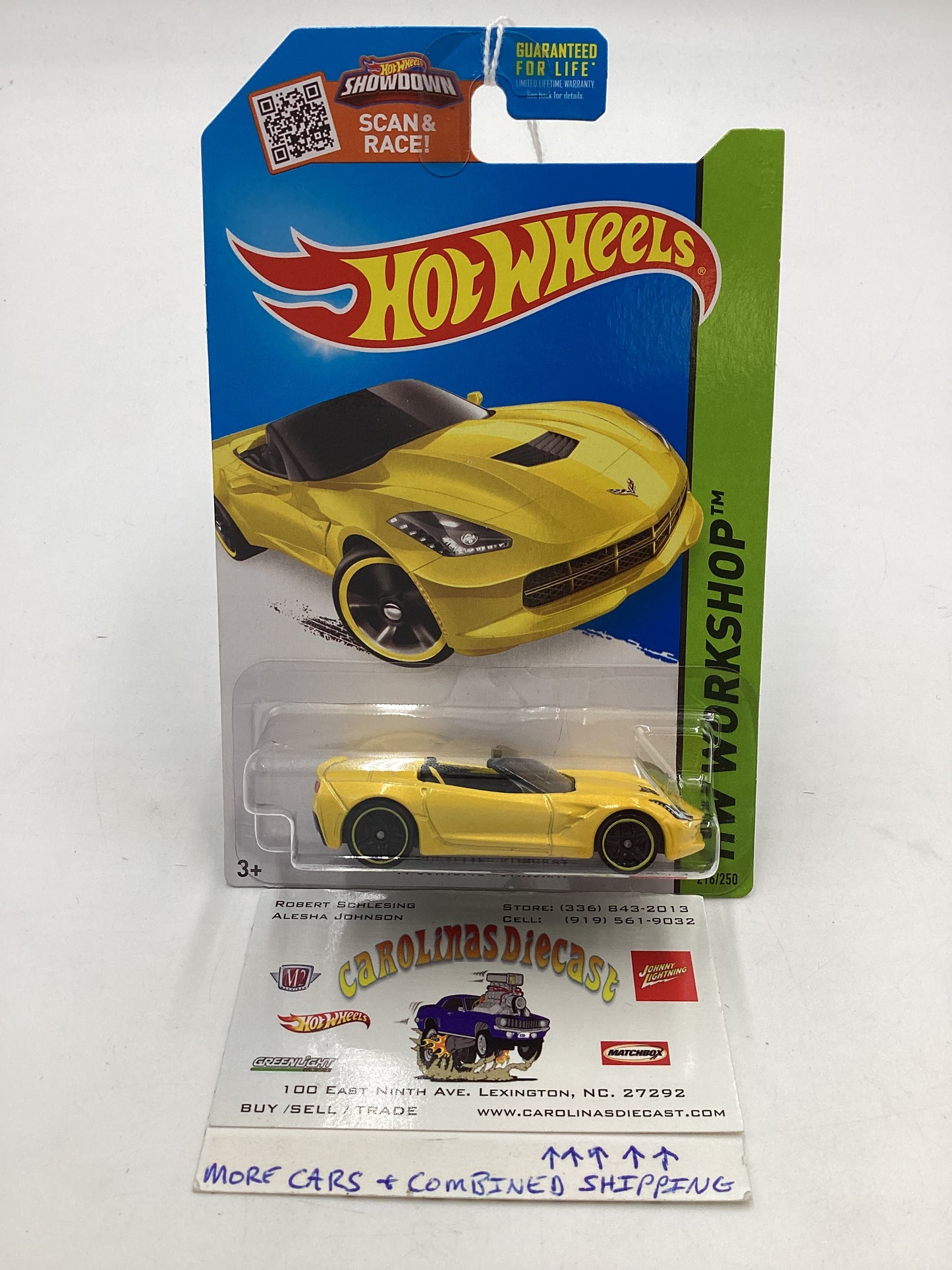 2015 Hot Wheels Workshop #216 14 Corvette Stingray Yellow 4B