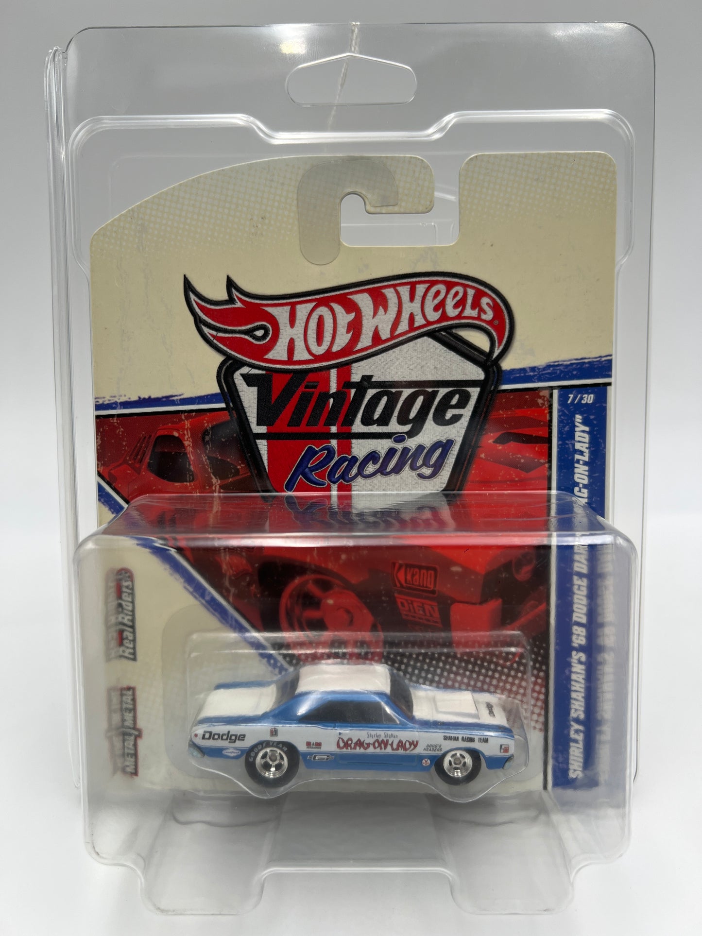 Hot Wheels Premium Vintage Racing #7 Shirley Shahans 68 Dart Drag-On Lady W/Protector