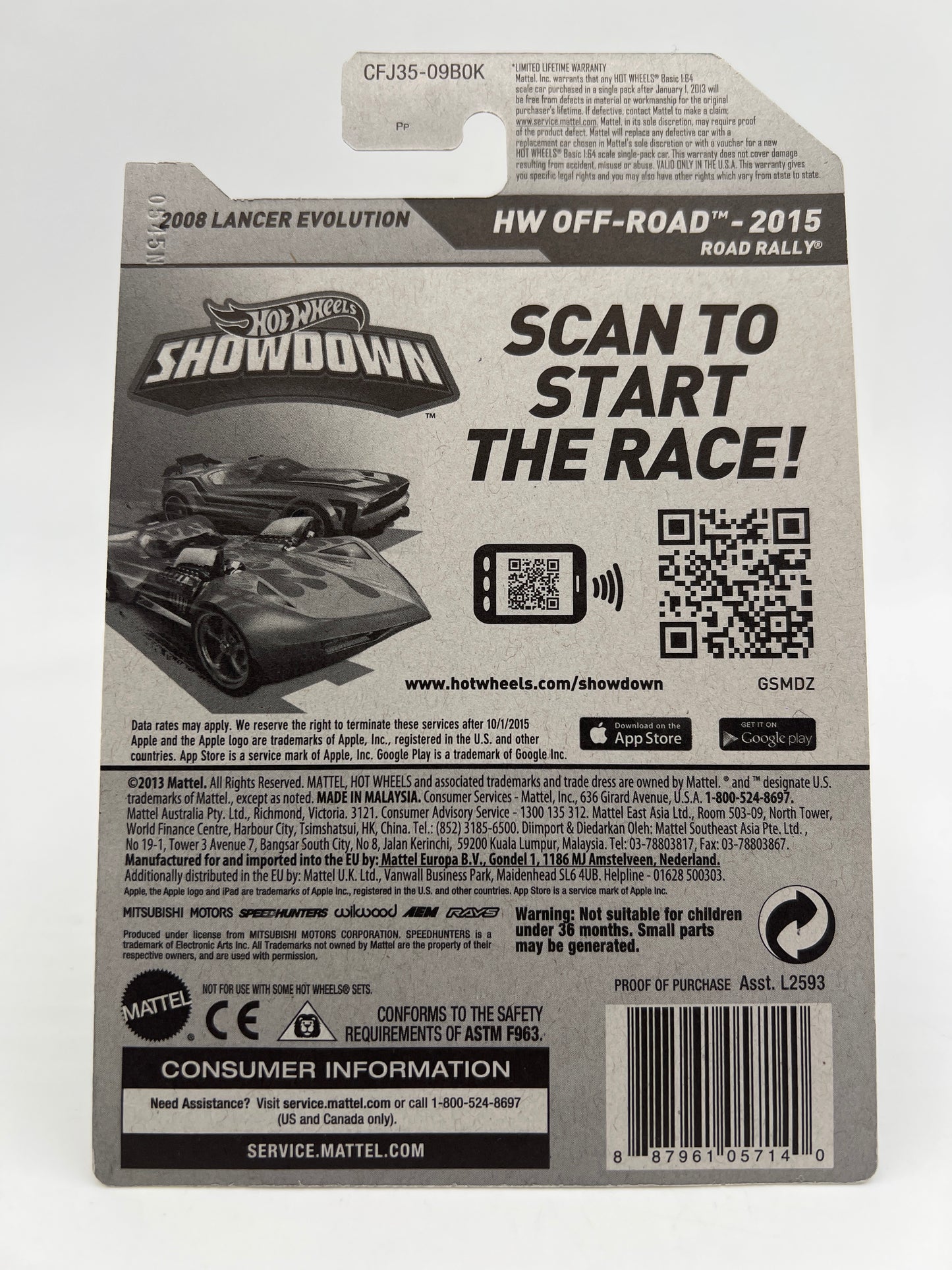 2015 Hot Wheels Super Treasure Hunt #77 2008 Lancer Evolution W/Protector
