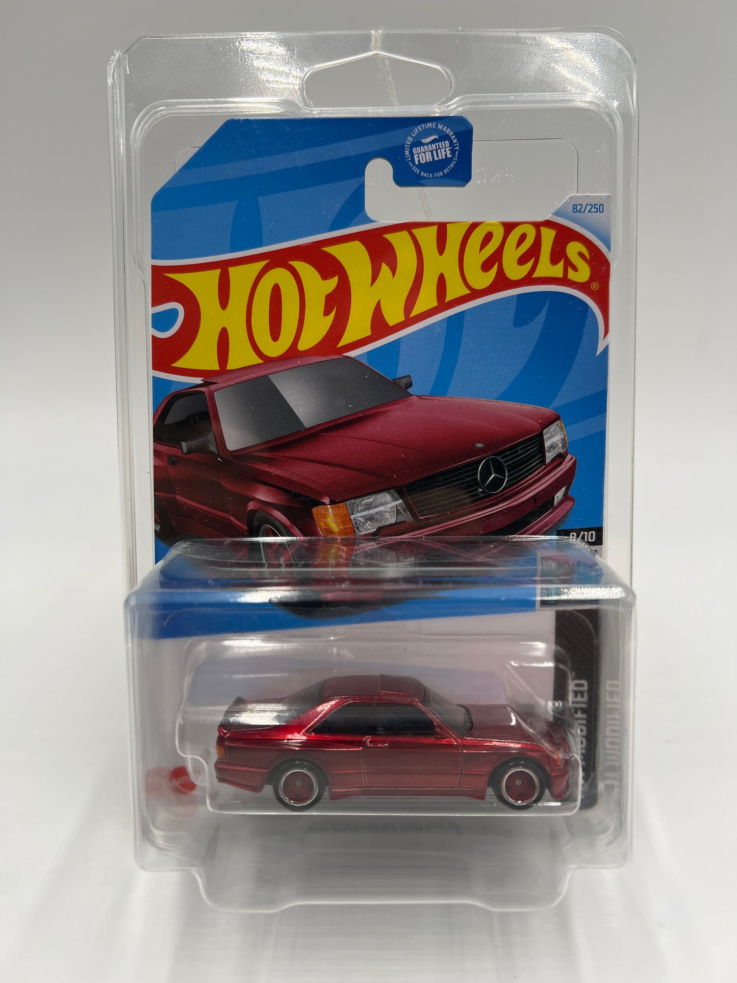 2024 Hot Wheels Super Treasure Hunt #82 89 Mercedes-Benz 560 SEC AMG Red W/Protector