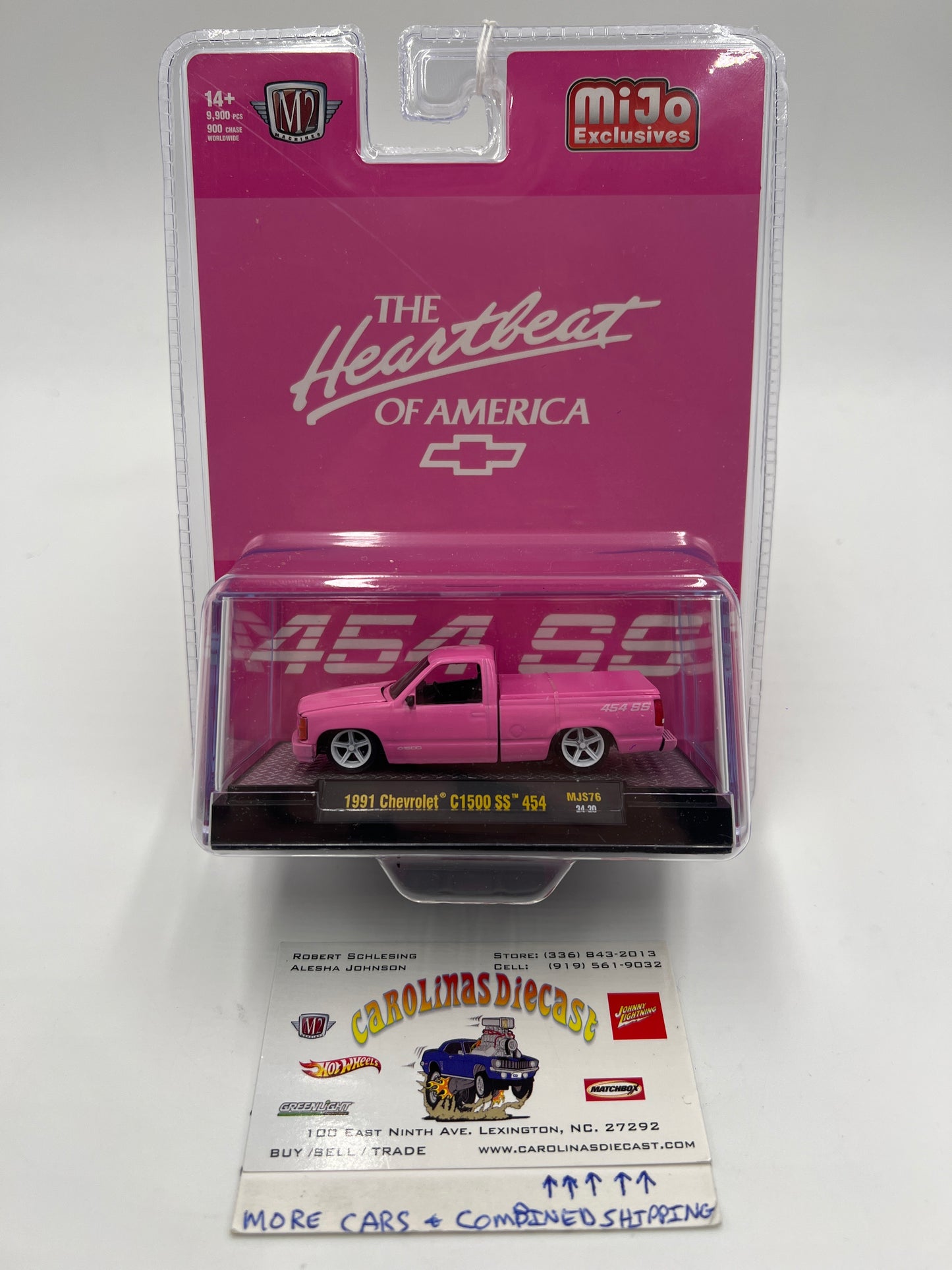 M2 Machines Mijo Exclusives The Heartbeat Of America 1991 Chevrolet C1500 SS 454 Pink MJS76