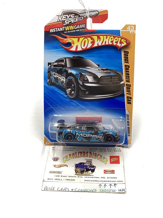 2010 Hot Wheels #43 Dodge Charger Drift Car black 58D