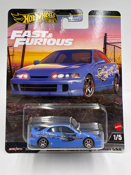 Hot Wheels Gold Label Premium Fast & Furious #1 Custom Acura Integra Sedan GSR Blue 249F