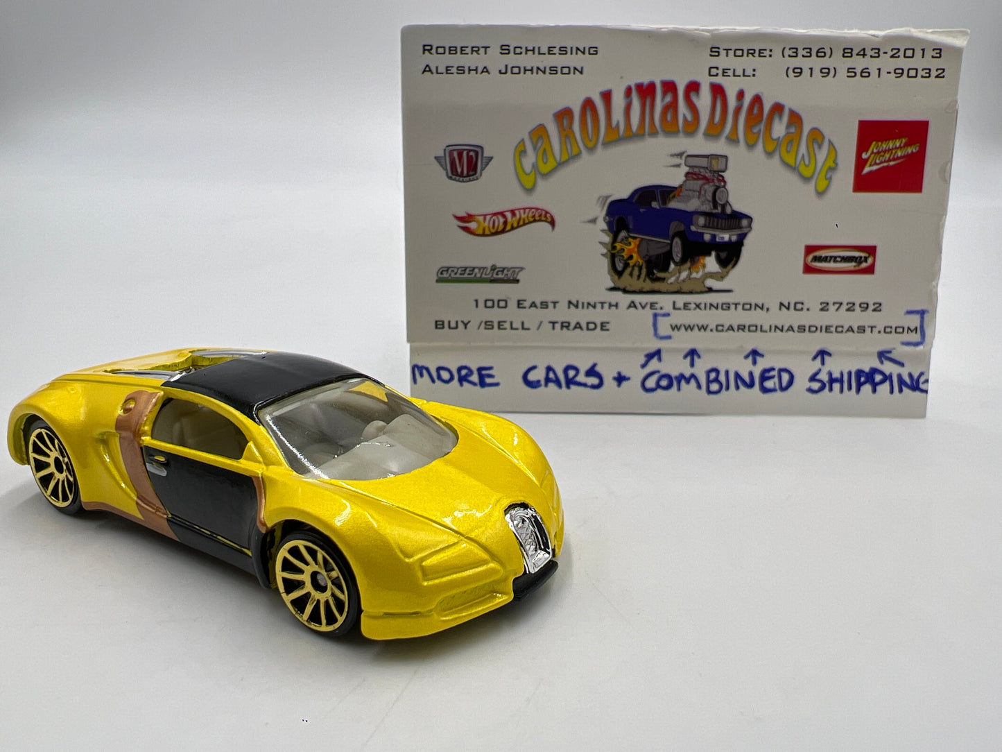 Hot Wheels Mystery Cars Bugatti Veyron Yellow Loose