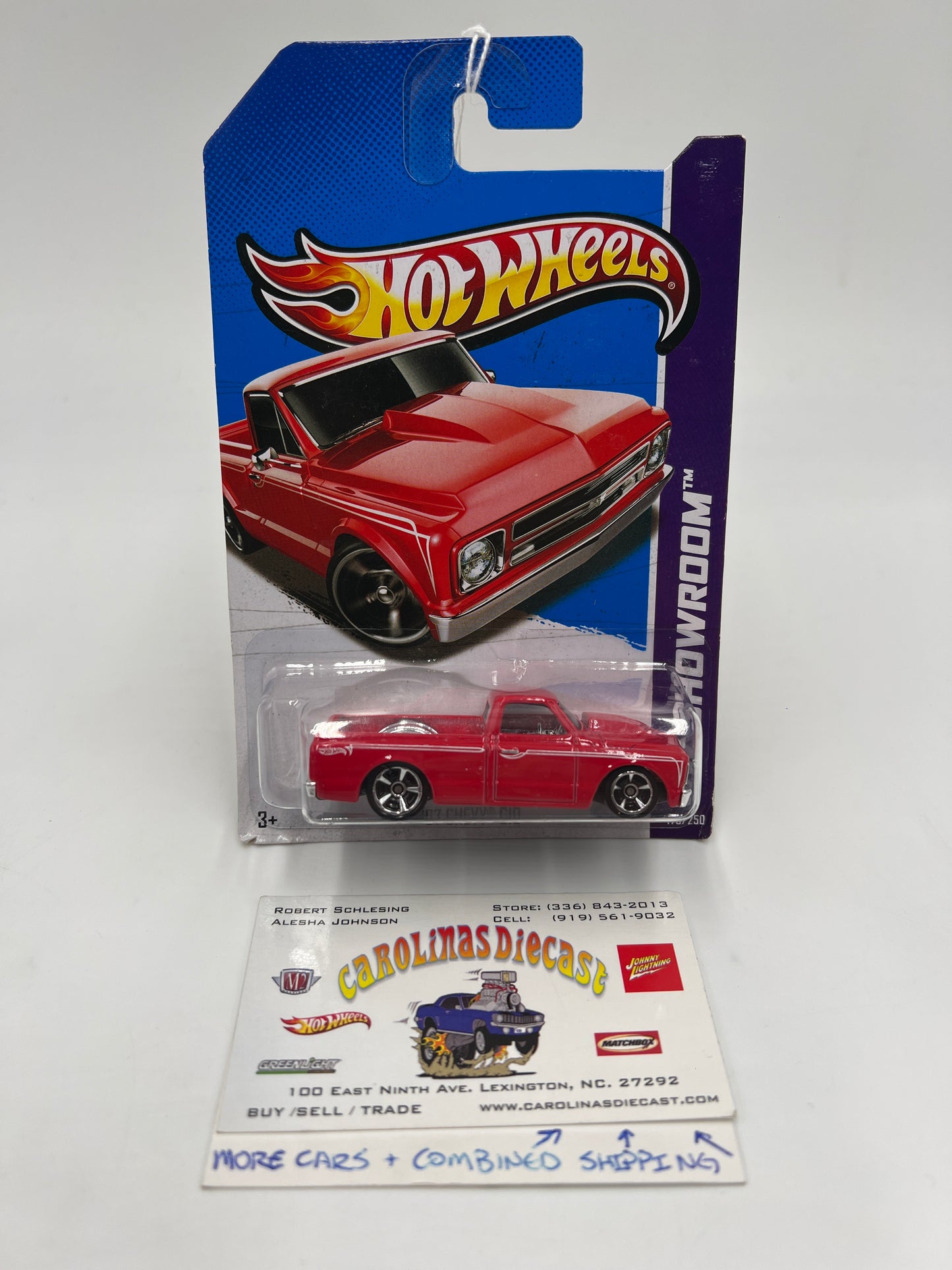 2013 Hot Wheels Showroom #170 67 Chevy C10 Red International Card